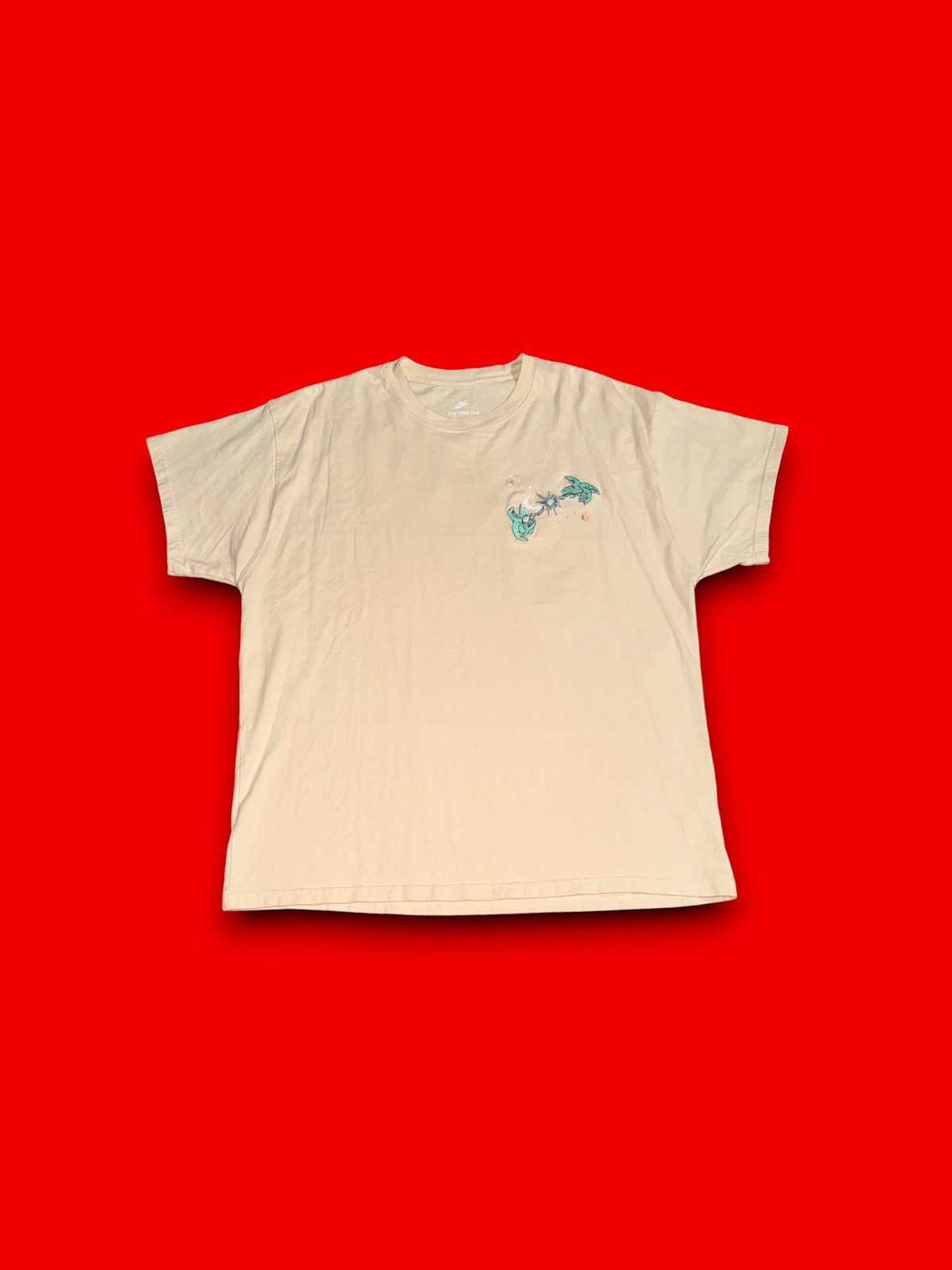Nike Nike Tee Shirt Embroidered Galaxy Hands Beige Premium Tee Size US L / EU 52-54 / 3 - 3 Thumbnail