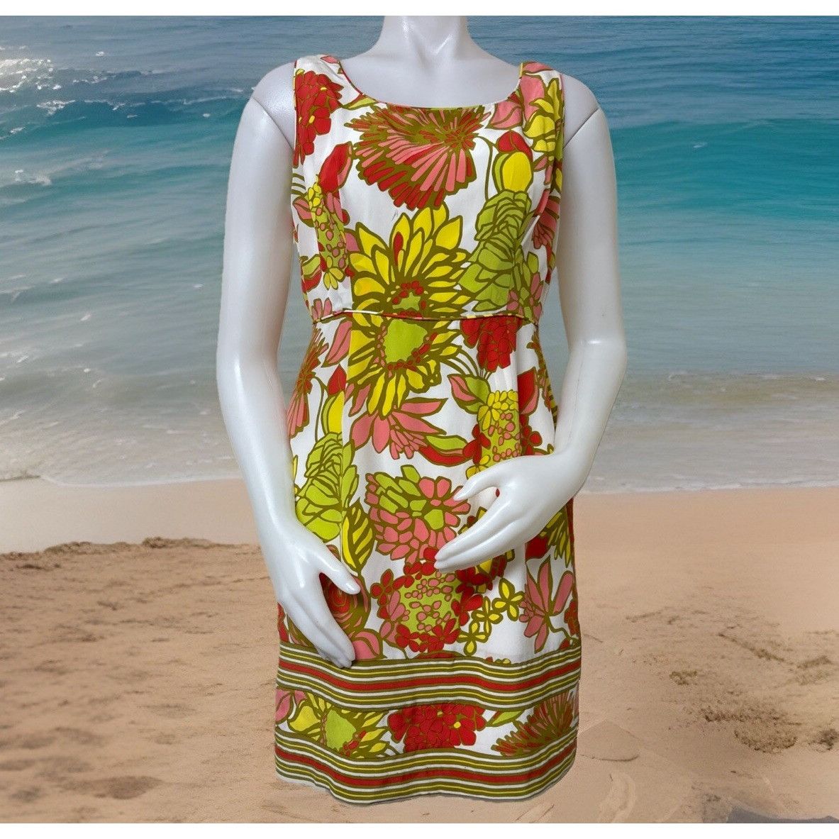 Trina Turk Trina Turk Bright Floral Shift Dress Womens 10 Signature Sil Size L / US 10 / IT 46 - 1 Thumbnail