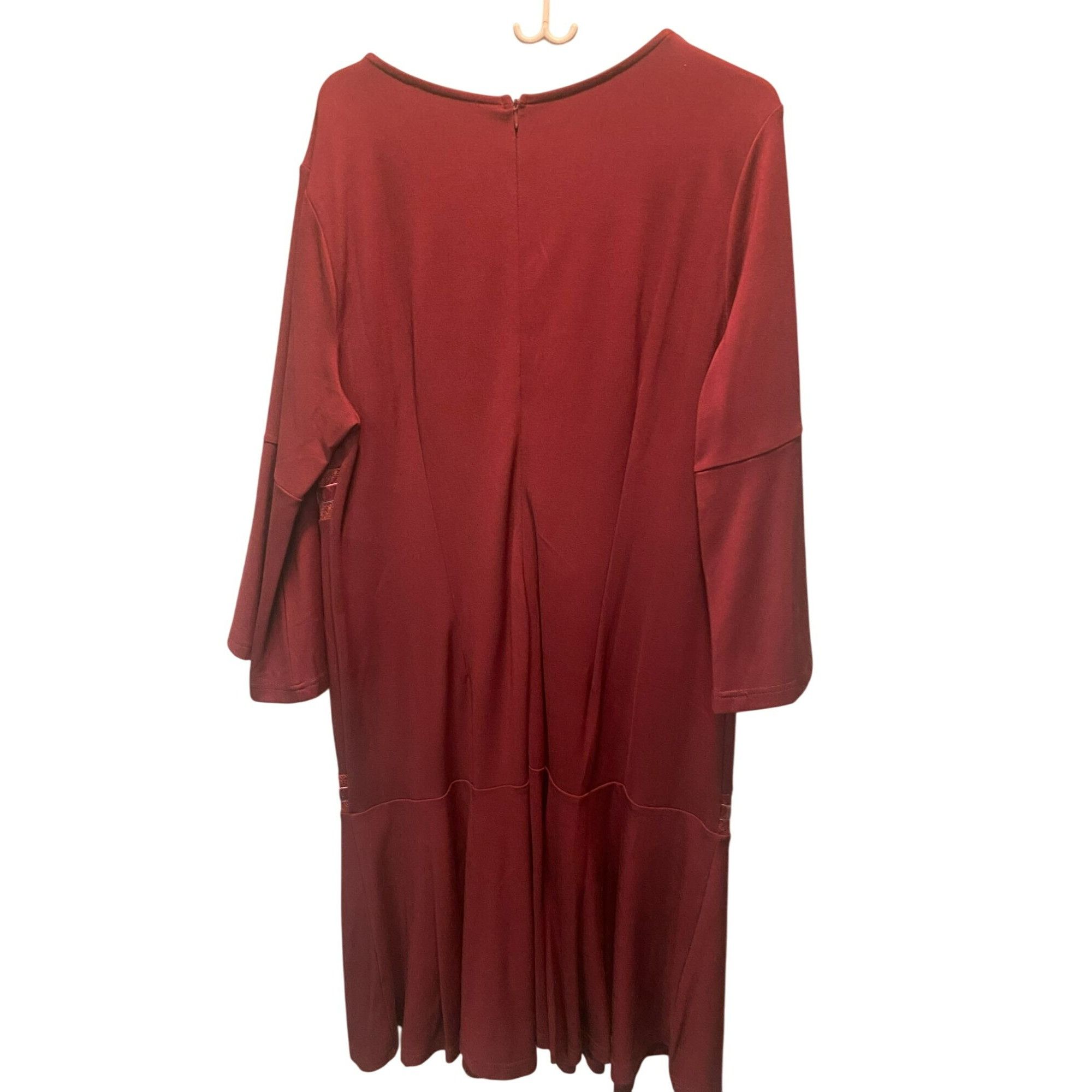 Other Suzanne Betro Womens Plus Size 1X Dress Burgundy Red Lace an Size XL / US 12-14 / IT 48-50 - 9 Thumbnail