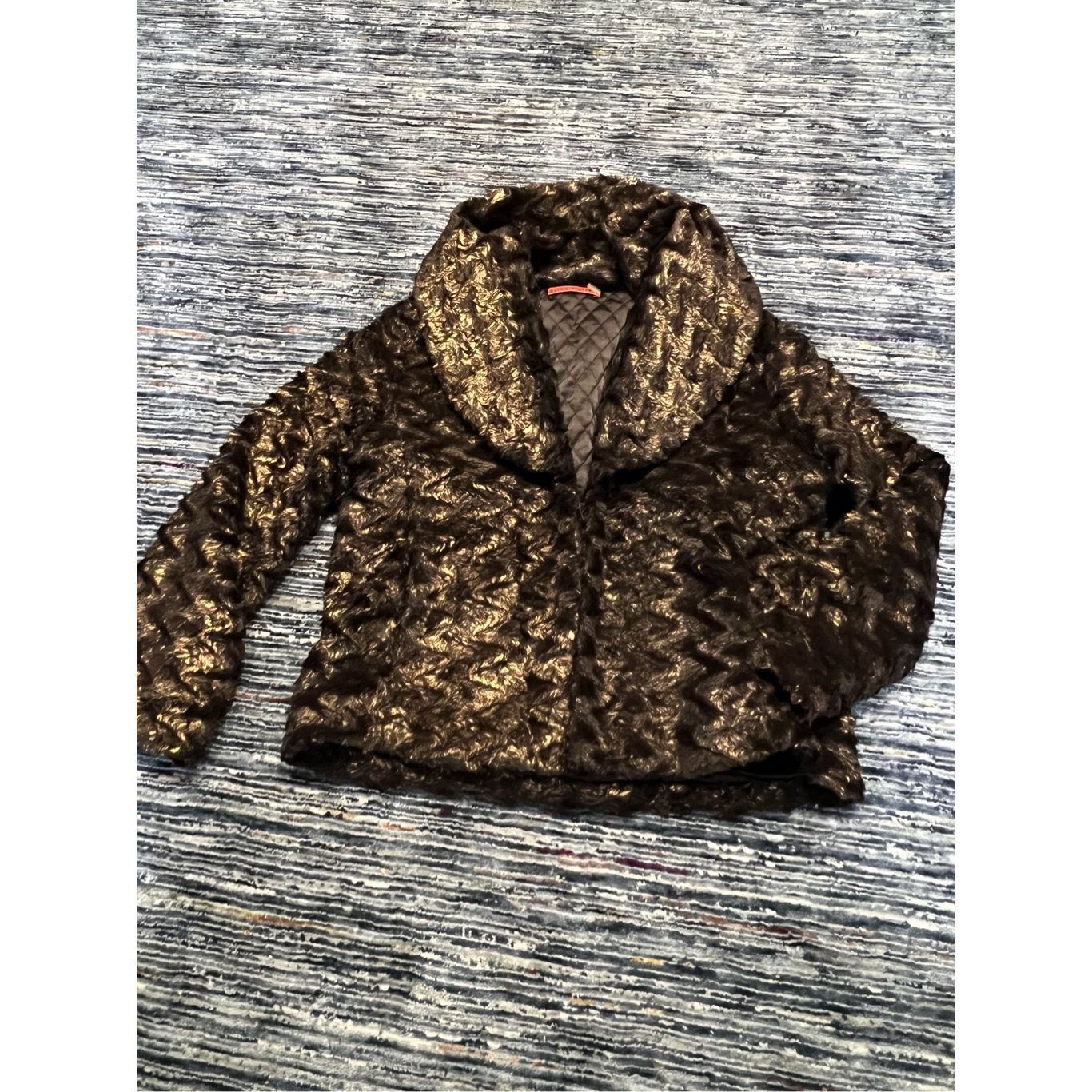Alice + Olivia ALICE + OLIVIA Stacey Bendet Brown Copper Faux Fur Coat Jack Size S / US 4 / IT 40 - 12 Thumbnail