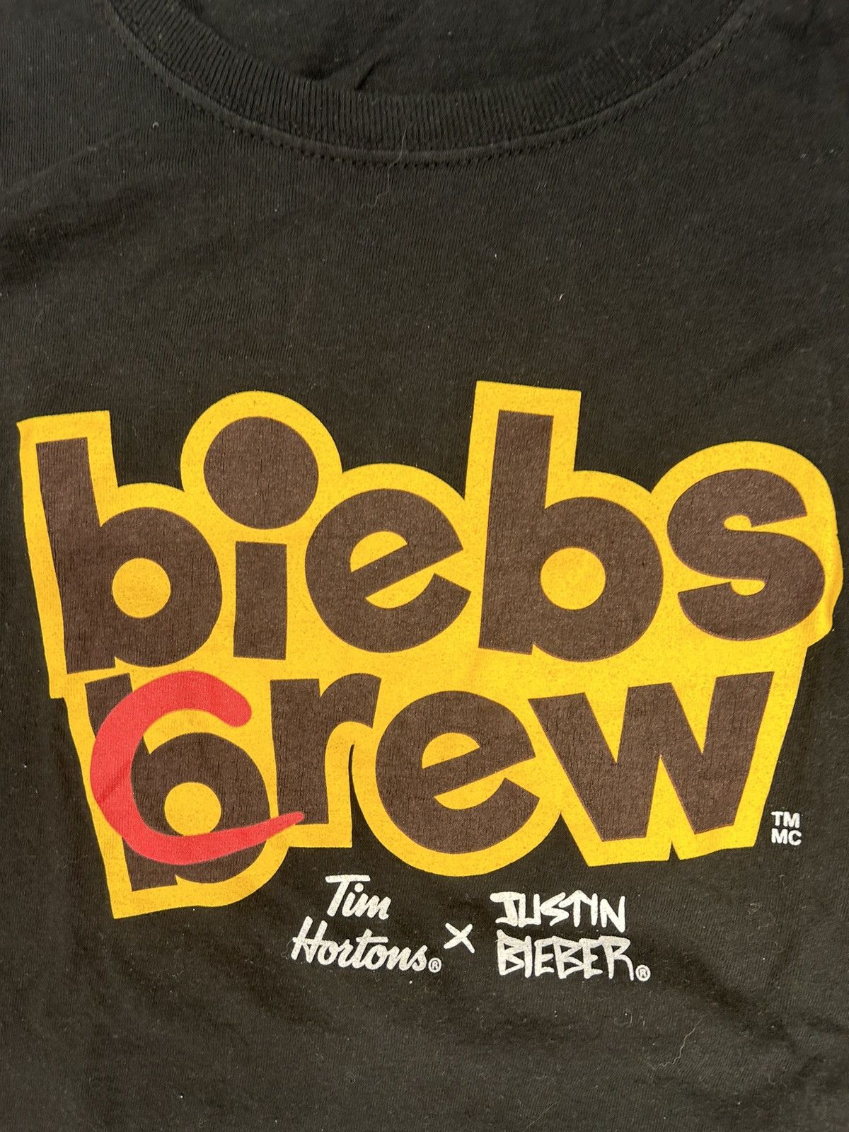 Band Tees × Justin Bieber Crazy Y2K Essential Justin Bieber x Tim Horton Black T-Shirt Size US S / EU 44-46 / 1 - 2 Thumbnail