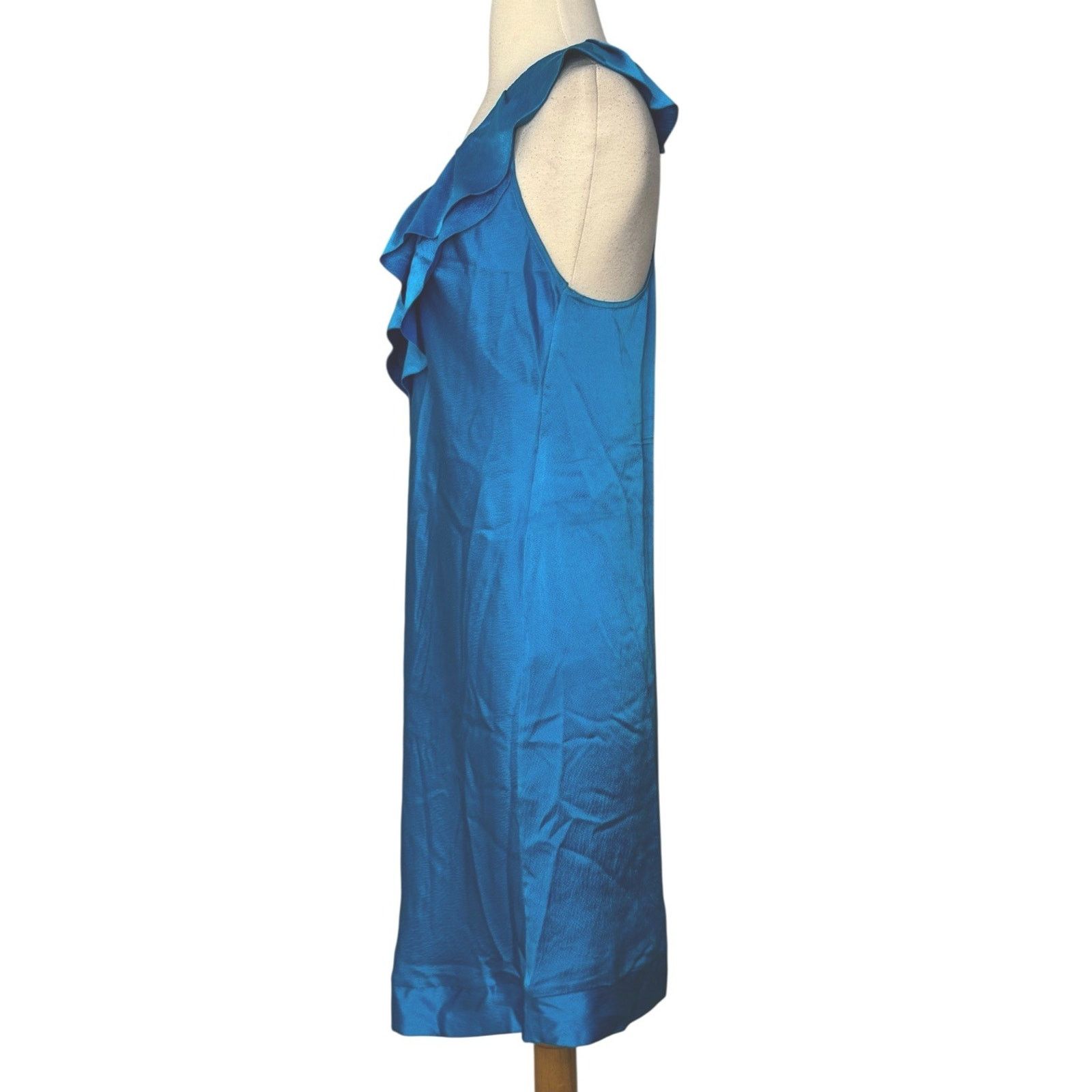 Anthropologie Anthropologie ALI RO Silk Turquoise Ruffle Mini Dress Halter Size M / US 6-8 / IT 42-44 - 10 Thumbnail