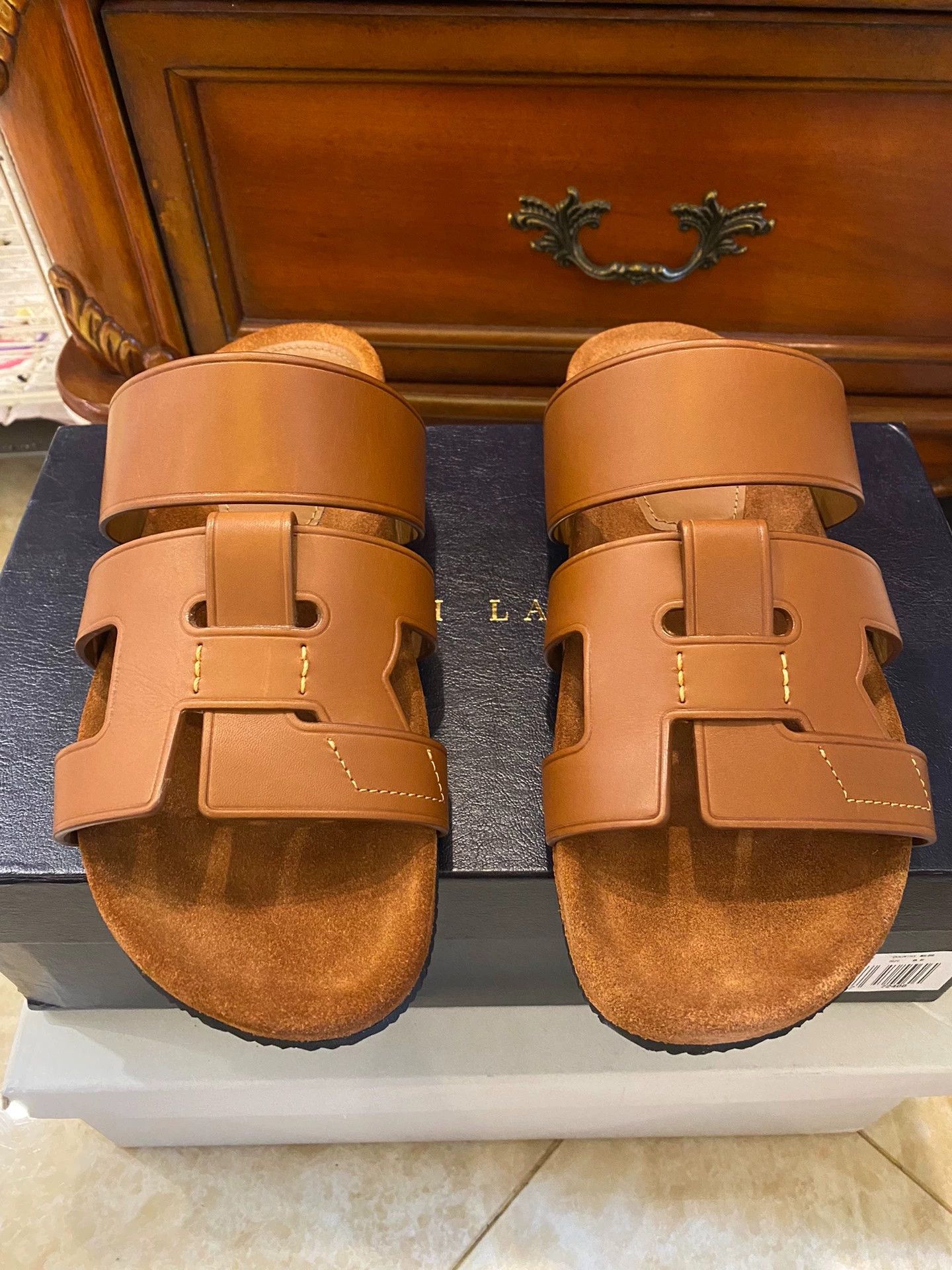 RRL Ralph Lauren RRL Purple Label Vintage Leather Slippers/Sandals Old Money Size US 7 / EU 40 - 1 Thumbnail