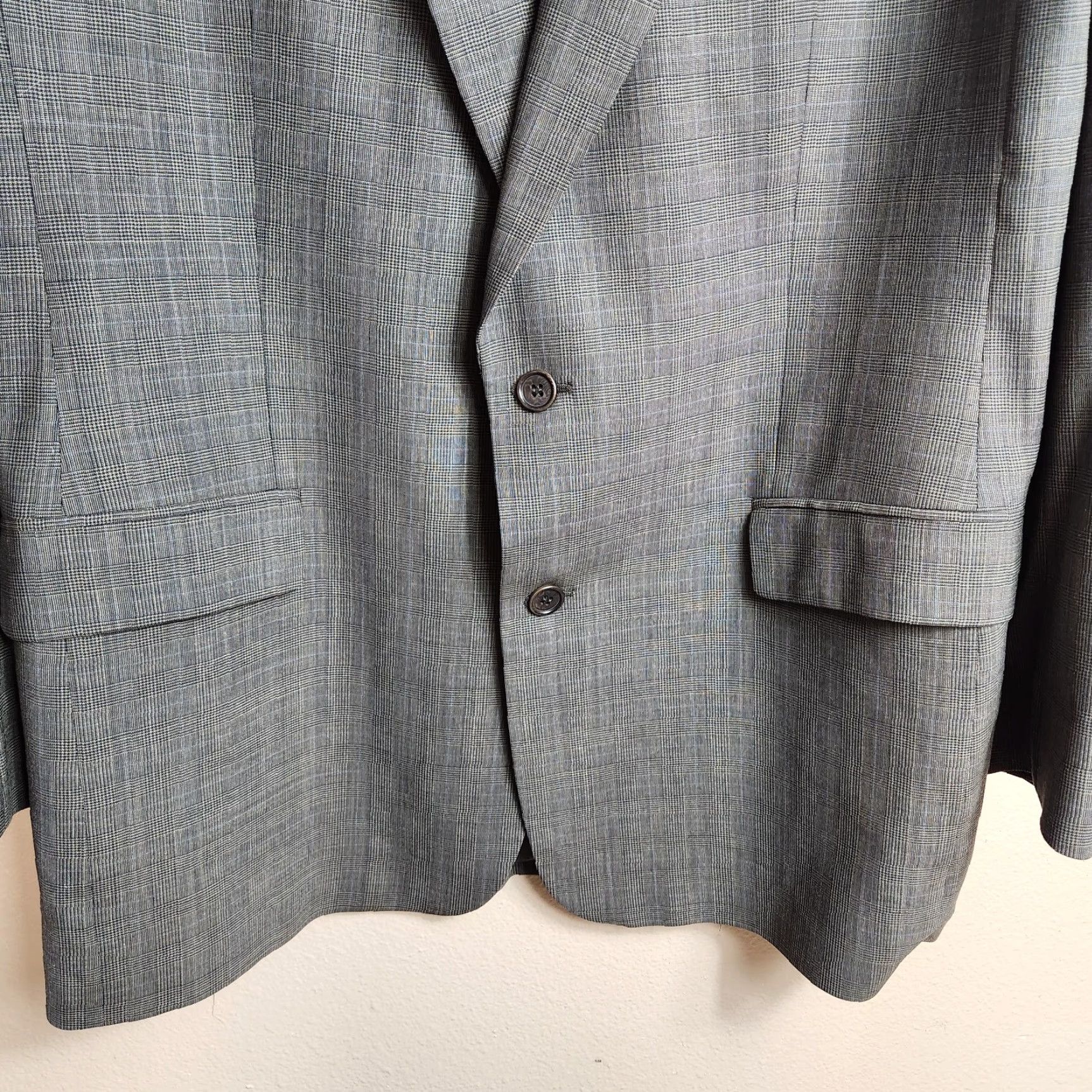 Brooks Brothers Brooks Brothers Mens Brooksease Wool Gray Glen Plaid 2 Button Blazer-Size 44L Size 44R - 3 Thumbnail