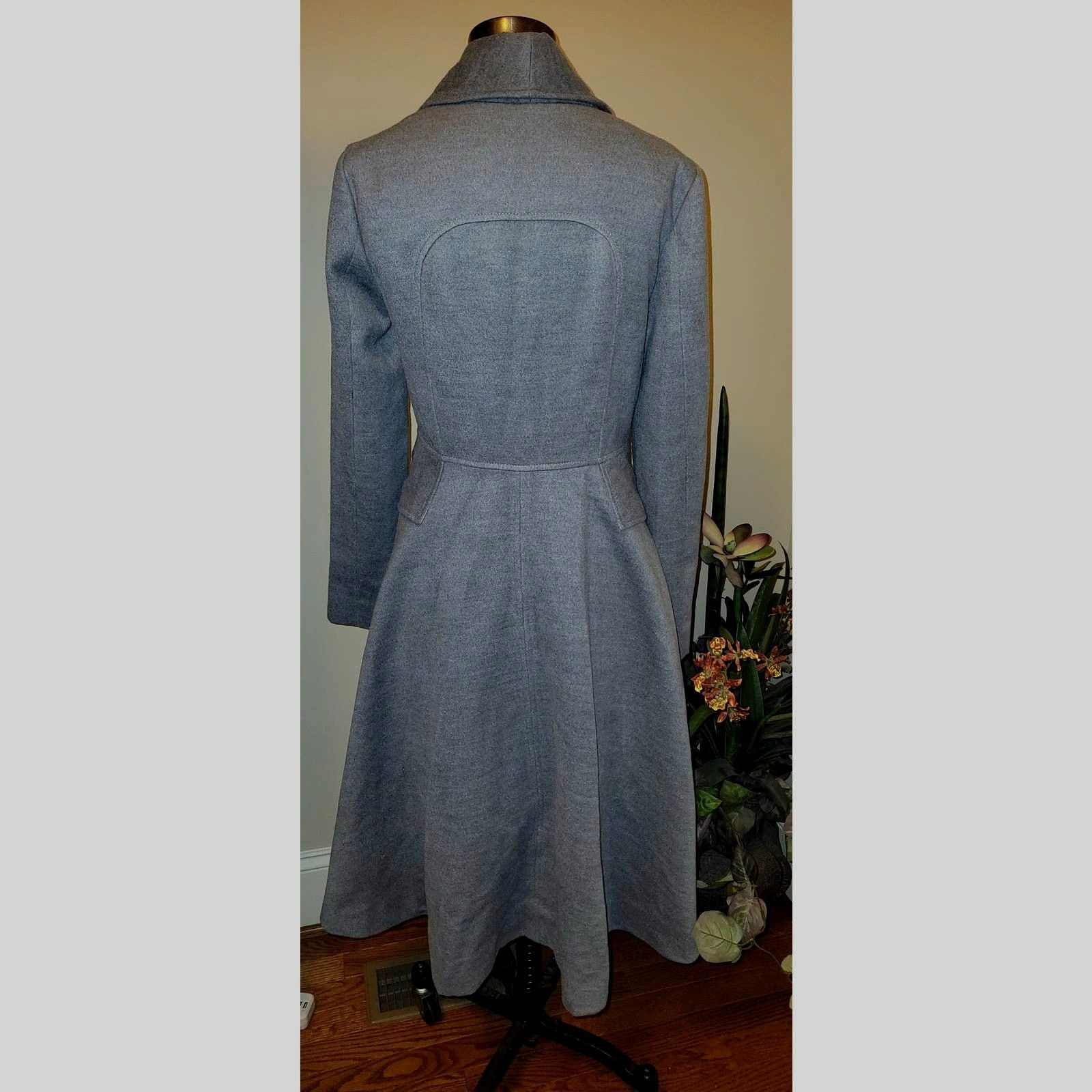 Anthropologie New Anthropologie Shawl Collar Midi Coat $285 GRAY Size 4 Size S / US 4 / IT 40 - 3 Thumbnail