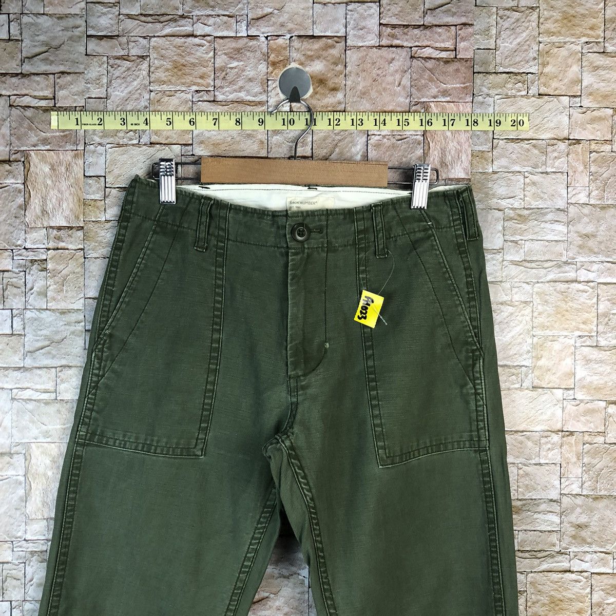 Japanese Brand Back Number Green cargo Pants #A1023 Size US 28 / EU 44 - 4 Thumbnail