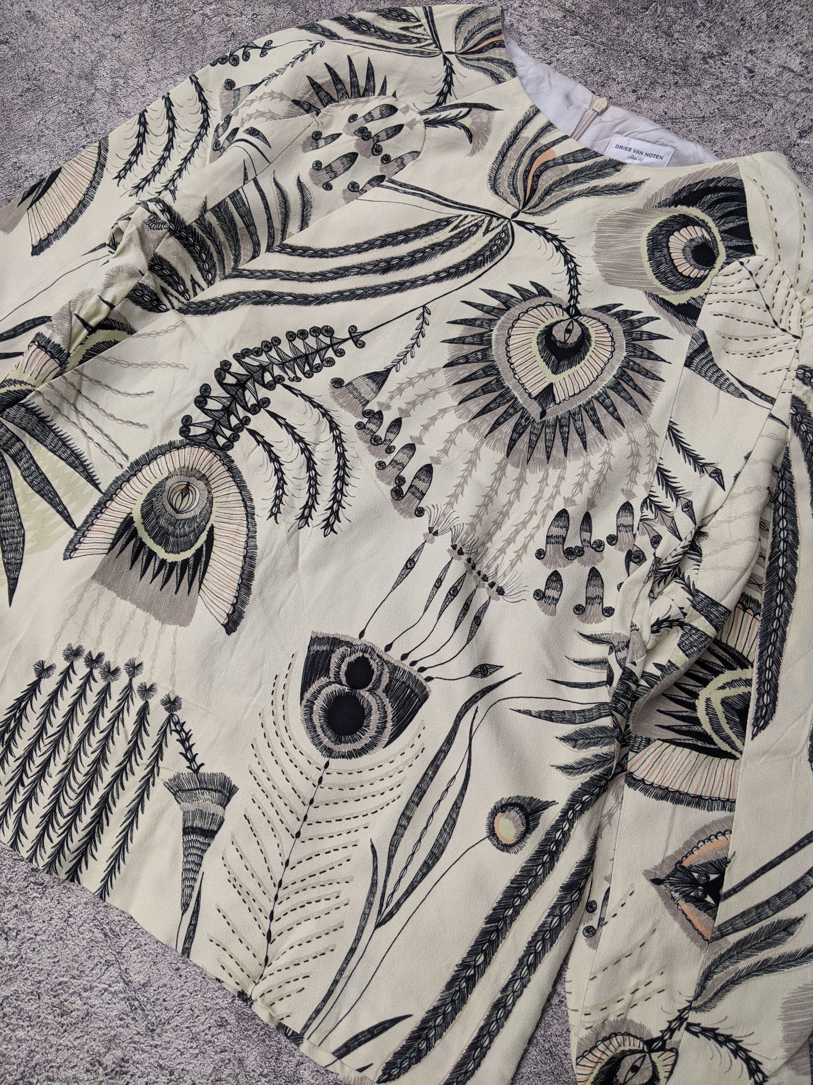 Dries Van Noten Viscose Peacock Feather Print Size S / US 4 / IT 40 - 5 Thumbnail