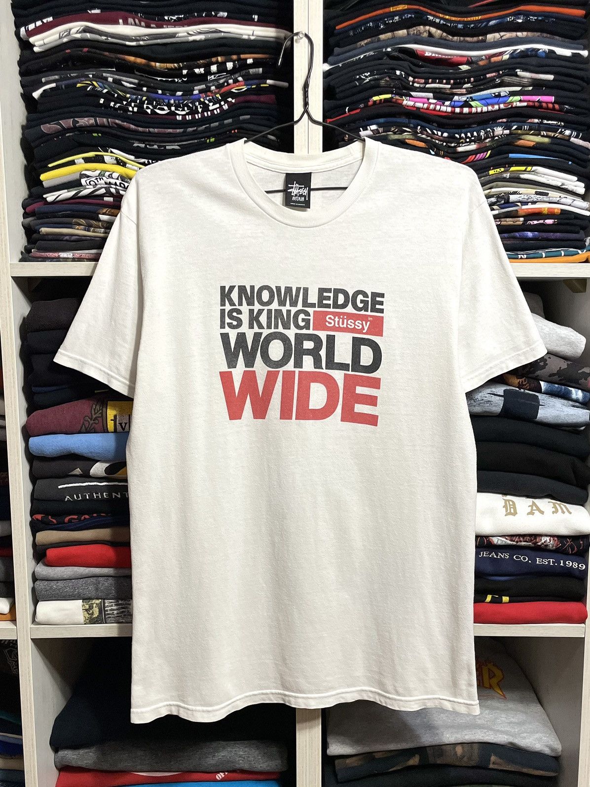 Stussy Vintage Y2K Stussy Knowledge Is King T-Shirt Size M White Size US M / EU 48-50 / 2 - 15 Thumbnail