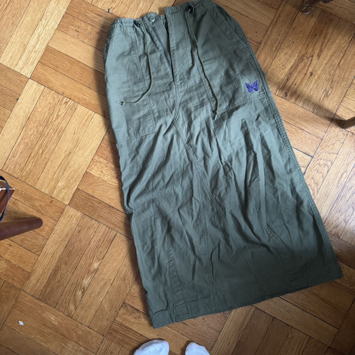 Needles Khaki fatigue midi skirt Size 26" / US 2 / IT 38 - 3 Thumbnail