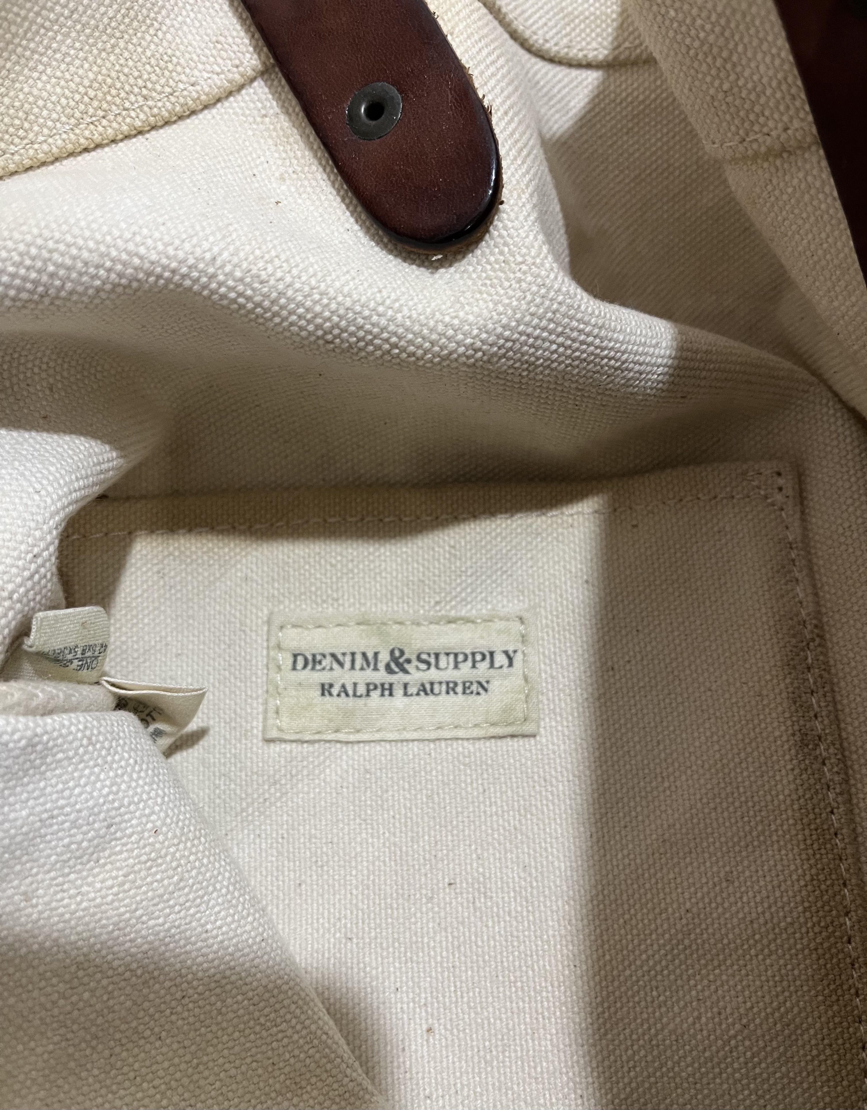 Polo Ralph Lauren Denim And Supply Polo Ralph Lauren Leather Canvas Tote Bag Size ONE SIZE - 4 Thumbnail