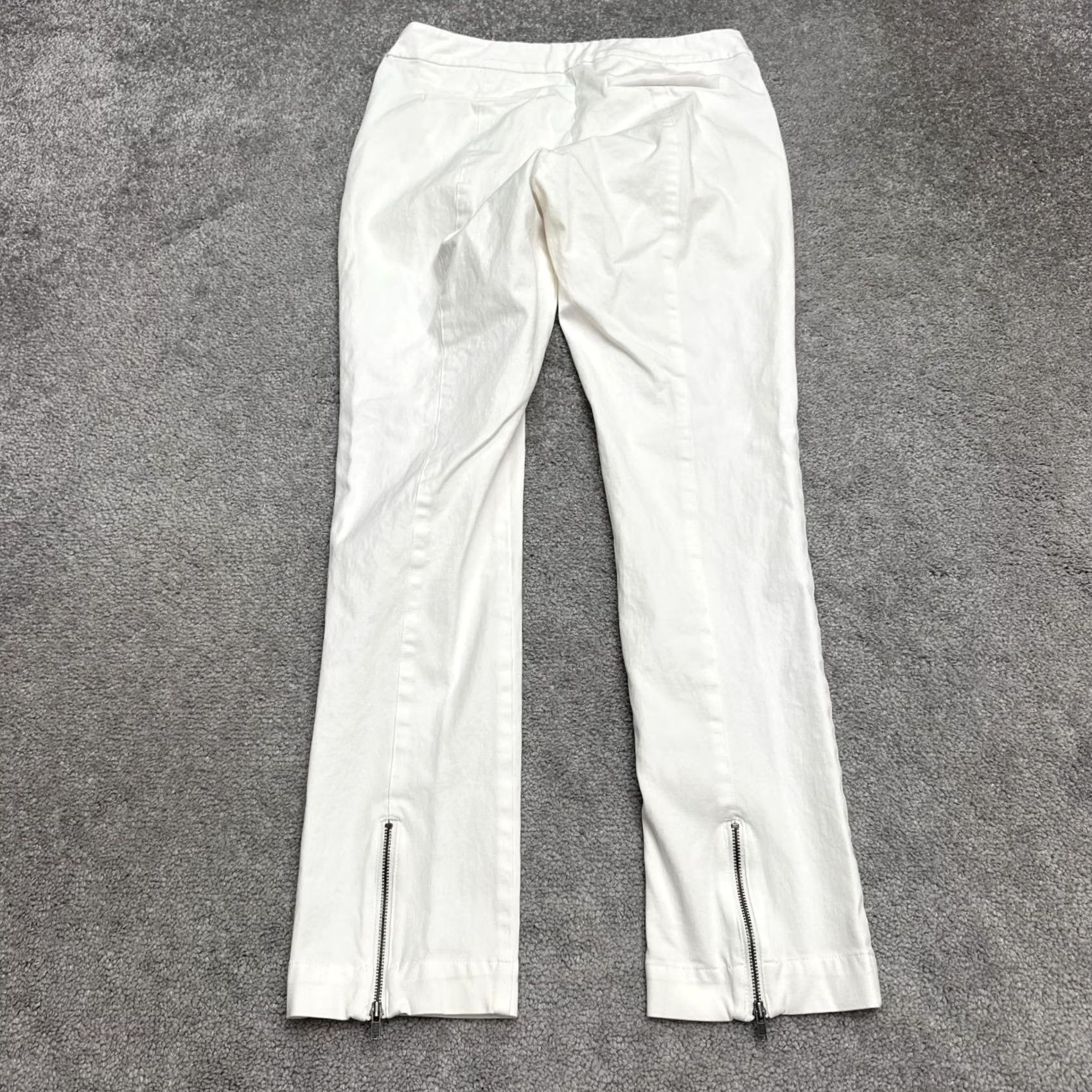 Eileen Fisher Eileen Fisher Pants Womens XS White Organic Cotton Slim Fit Ankle Zip Trouser Size 26" / US 2 / IT 38 - 2 Thumbnail