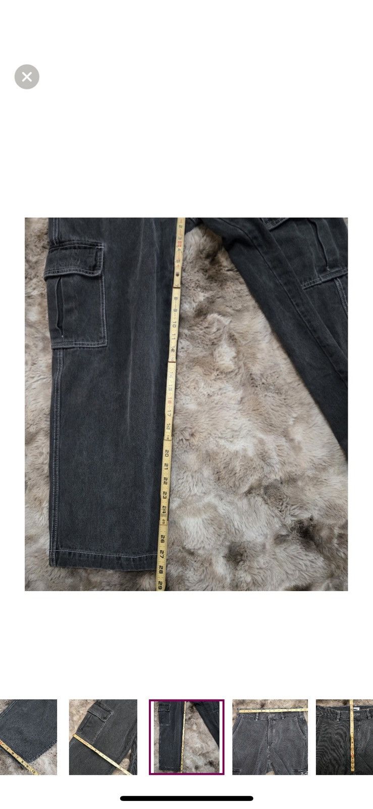 Obey Y2K OBEY Charcoal Black Wash Cargo Straight Wide Pants 30x30 Size US 30 / EU 46 - 6 Thumbnail