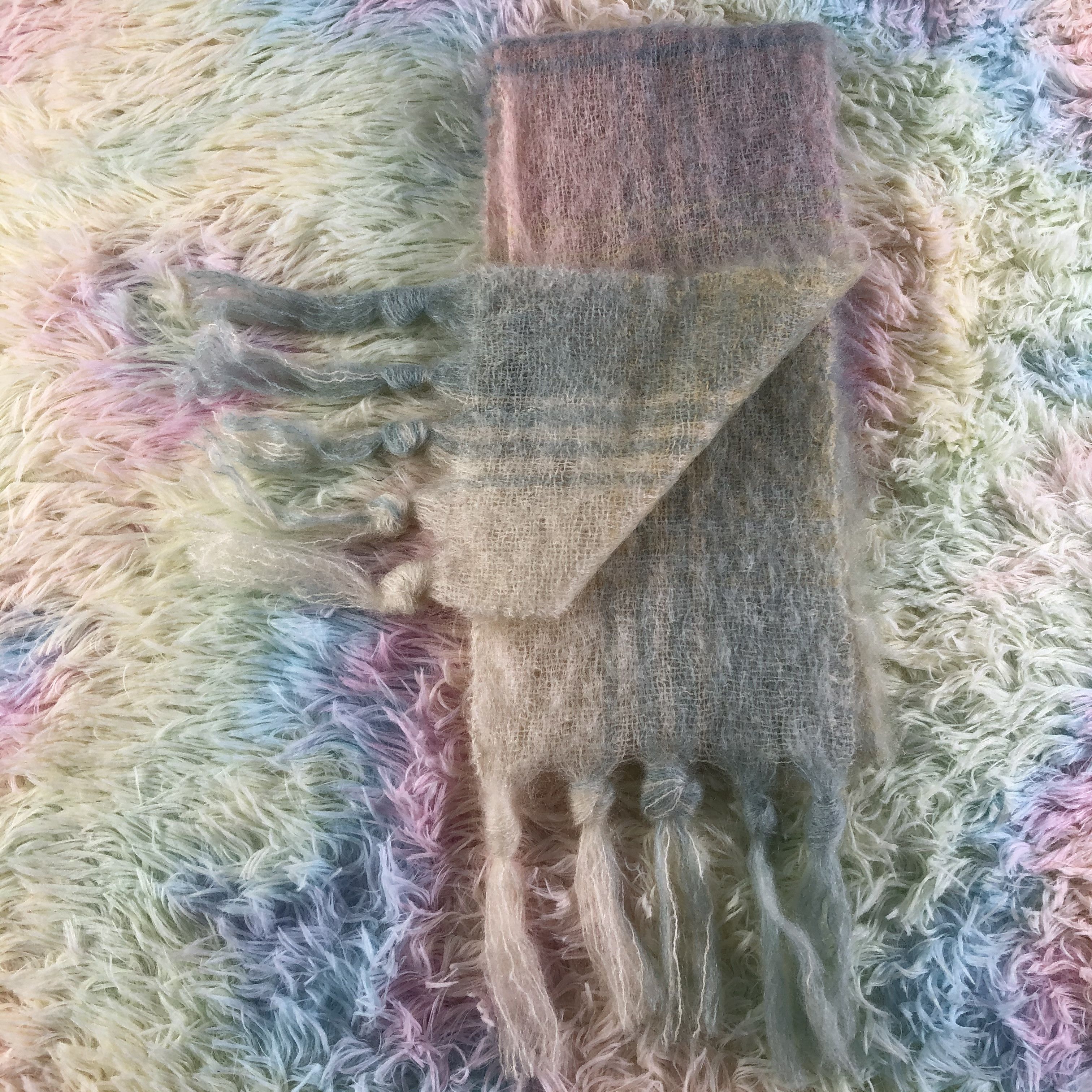 Vintage Mohair Scarf / Muffler / Neckwear - KM55 Size ONE SIZE - 3 Thumbnail