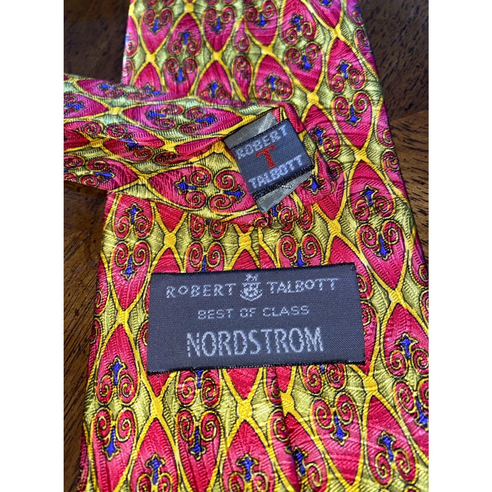 Robert Talbott Robert Talbott Best Of Class Tie Vibrant Multi Color Woven Silk USA Geometric Pattern Men Tie 100% Silk Long Woven USA Multi-Color Classic Size ONE SIZE - 3 Thumbnail