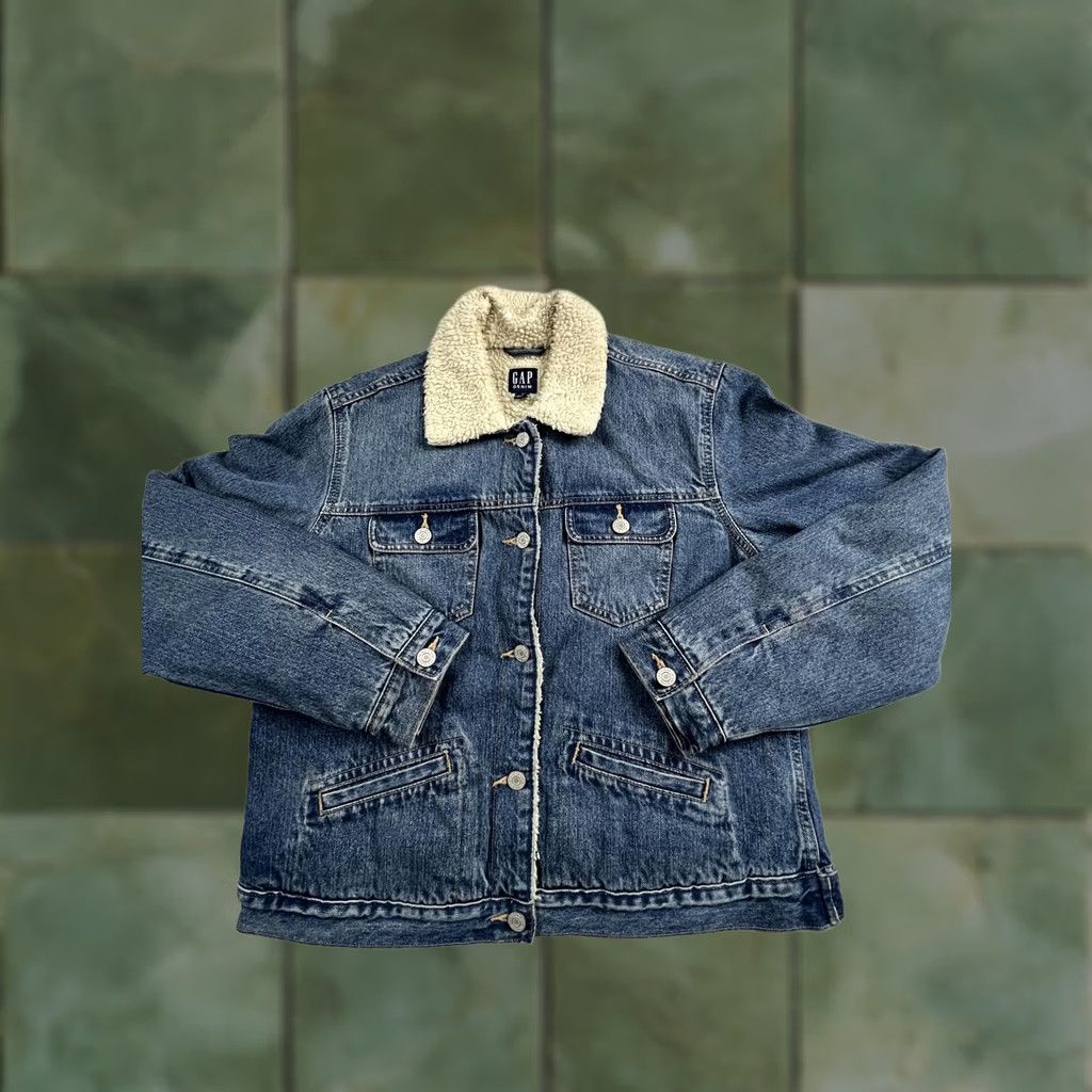 Gap Gap Jacket Mens Medium Blue Sherpa Lined Denim Trucker Winter Casual Size US M / EU 48-50 / 2 - 1 Thumbnail