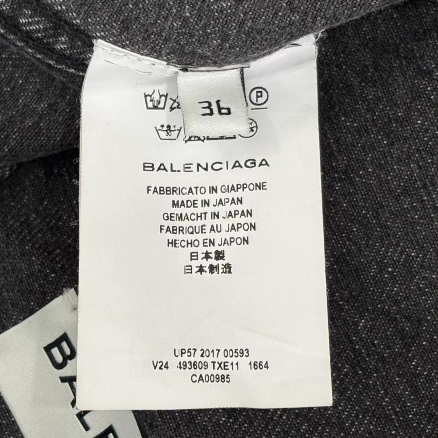Balenciaga BLCG Washed Logo Denim Jacket Gray NWT 36 Size XS / US 0-2 / IT 36-38 - 4 Thumbnail