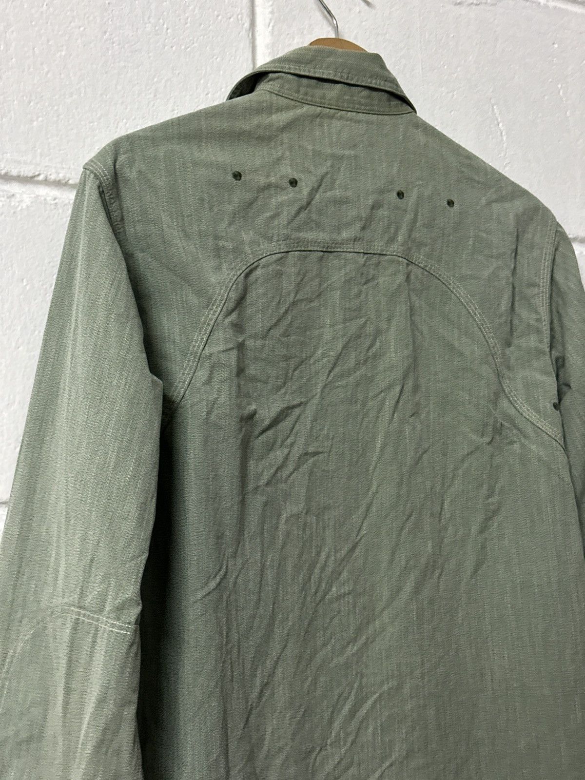 Polo Ralph Lauren RRL Curtis Japanese Herringbone Military Twill Button Shirt Size US M / EU 48-50 / 2 - 6 Thumbnail