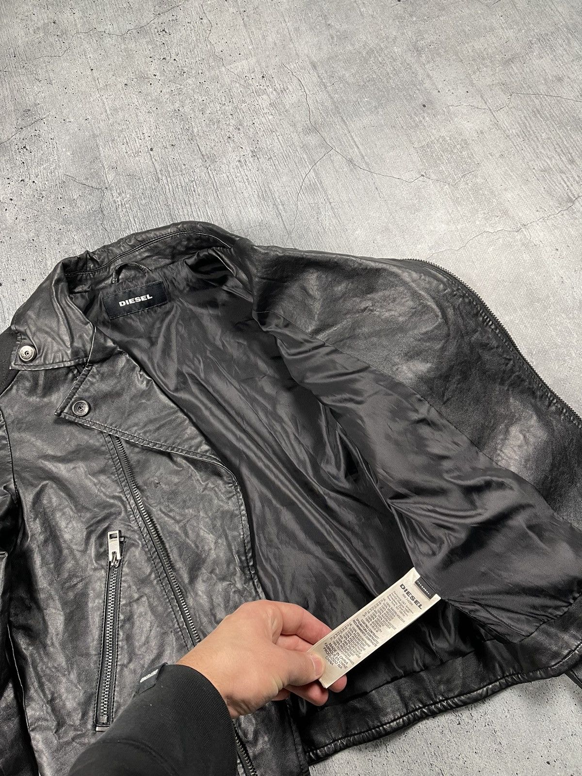 Diesel × Japanese Brand Diesel Amazing Faded Belt Leather Jacket Size XL / US 12-14 / IT 48-50 - 8 Thumbnail