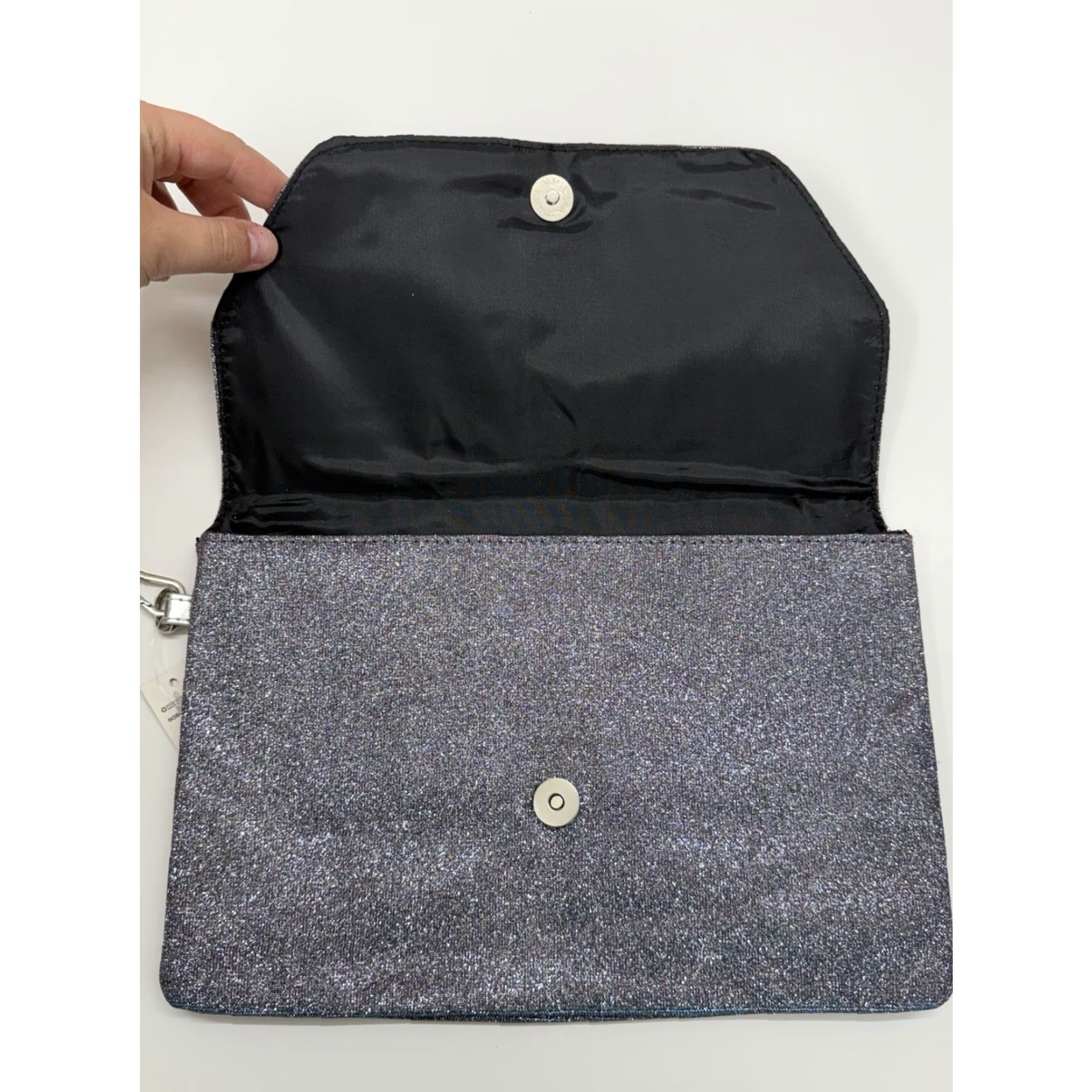 Vintage No Boundaries Purse Womens Small Purple Blue Shimmery Wristlet Snap Double Gusset NWTs Size ONE SIZE - 4 Thumbnail