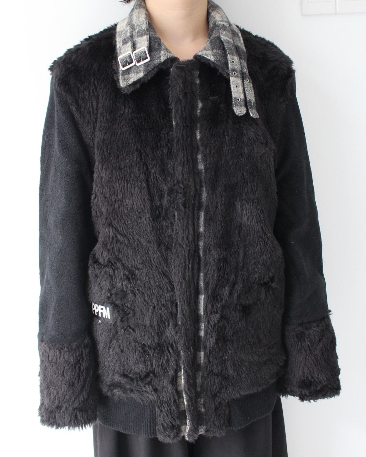 If Six Was Nine 2003 PPFM FUR WOOL TARTAN REVERSIBLE COAT JACKET Size US M / EU 48-50 / 2 - 10 Thumbnail