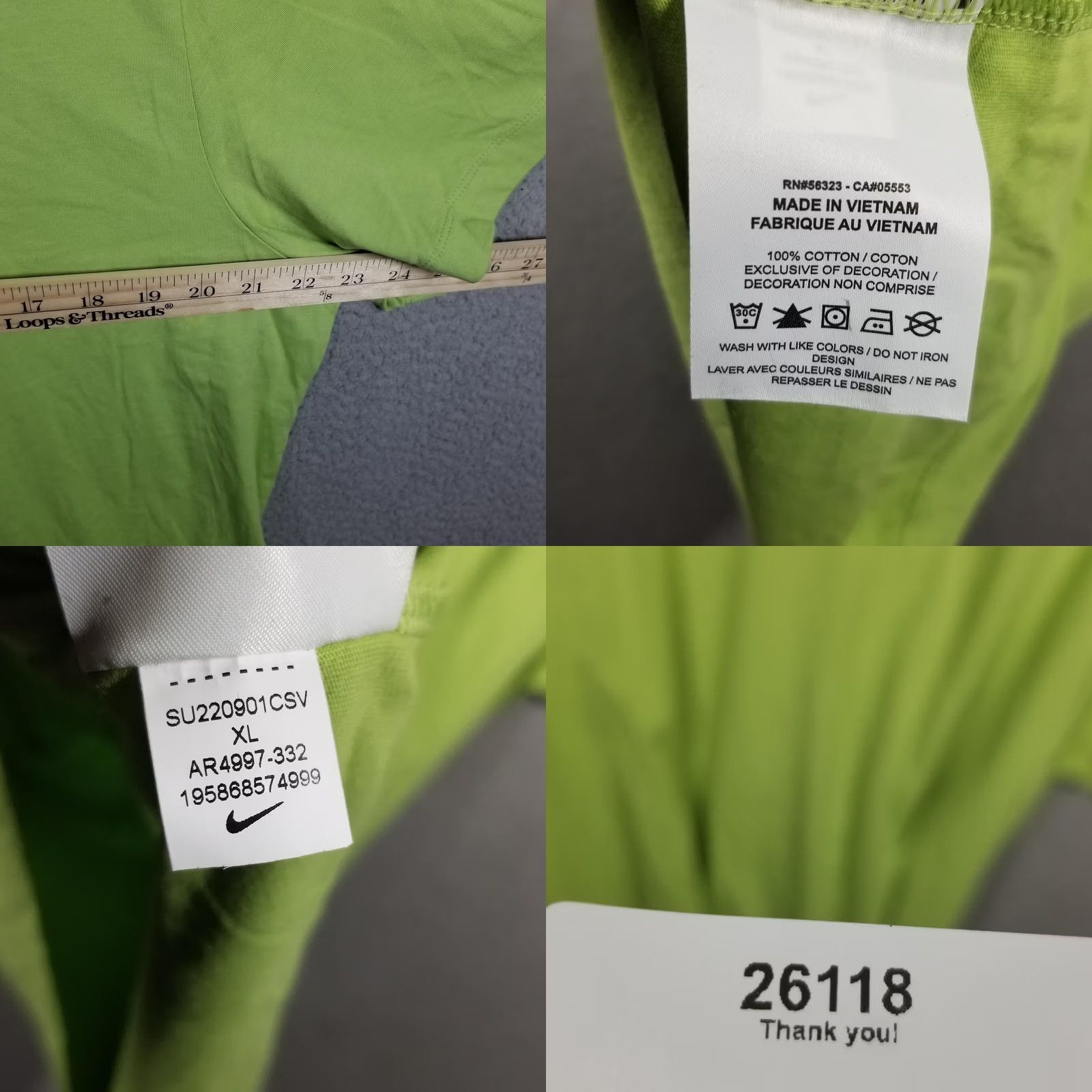 Nike Nike Shirt Mens XL Green The Nike Tee Small Swoosh Logo Cotton AR4997-332 Size US XL / EU 56 / 4 - 8 Thumbnail