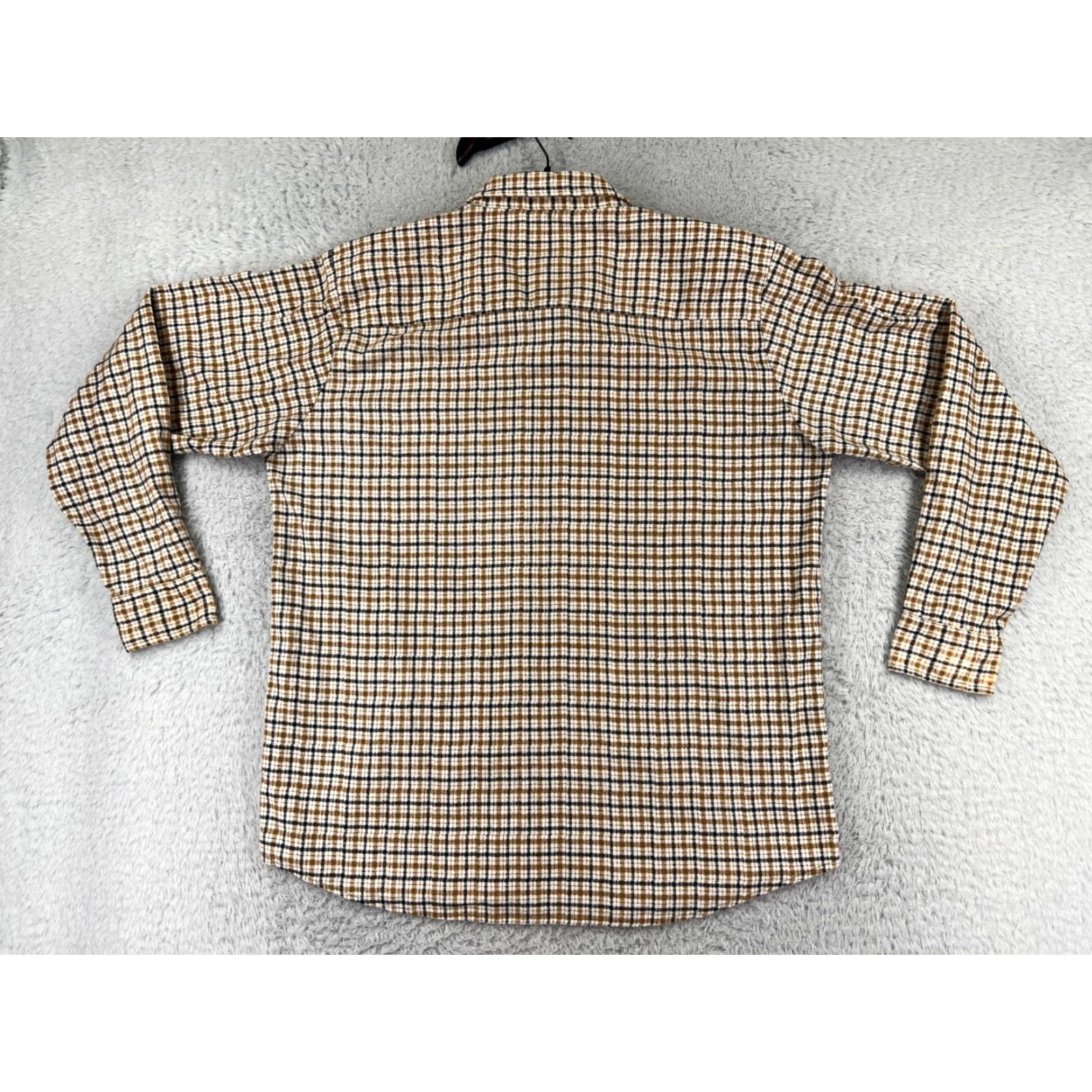 Haband Haband Shirt Mens Large Beige Plaid Flannel Pearl Snap Western Long Sleeve Size US L / EU 52-54 / 3 - 2 Thumbnail