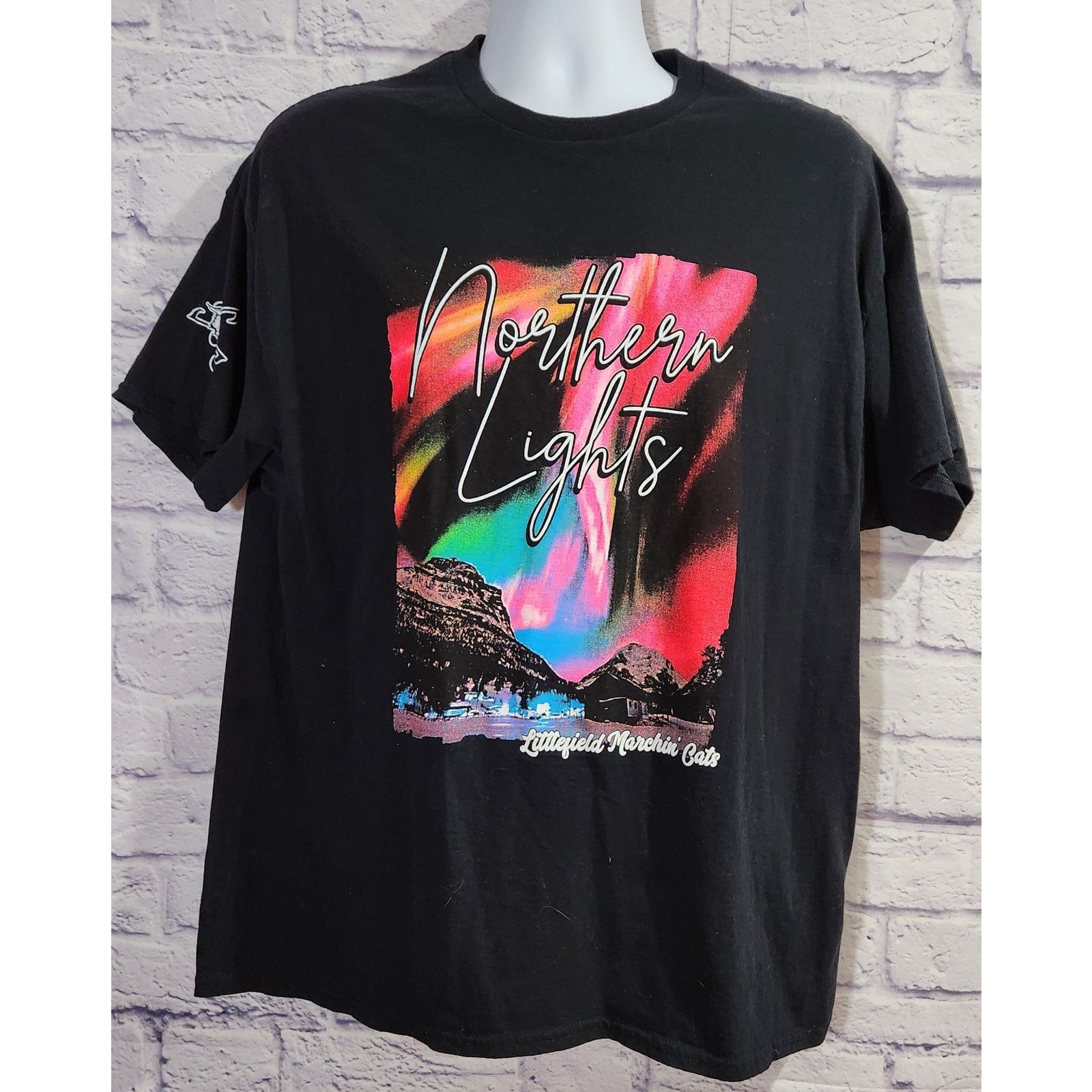 Gildan Gildan Black Northern Lights Littlefield Texas Band Shirt XL Size US XL / EU 56 / 4 - 1 Thumbnail
