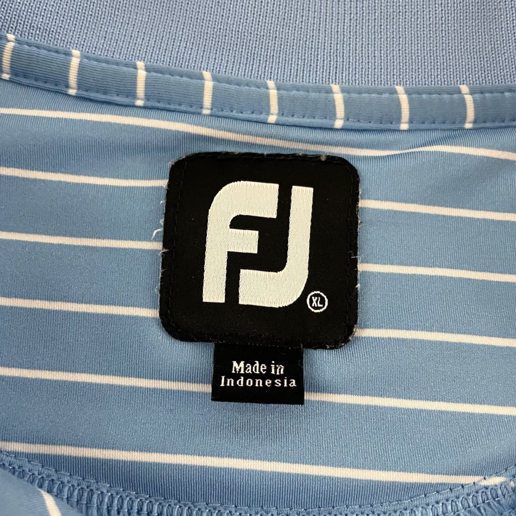 Footjoy FootJoy Short Sleeve Striped Button-Up Golf Polo Shirt Men's XL Blue White Size US XL / EU 56 / 4 - 2 Thumbnail