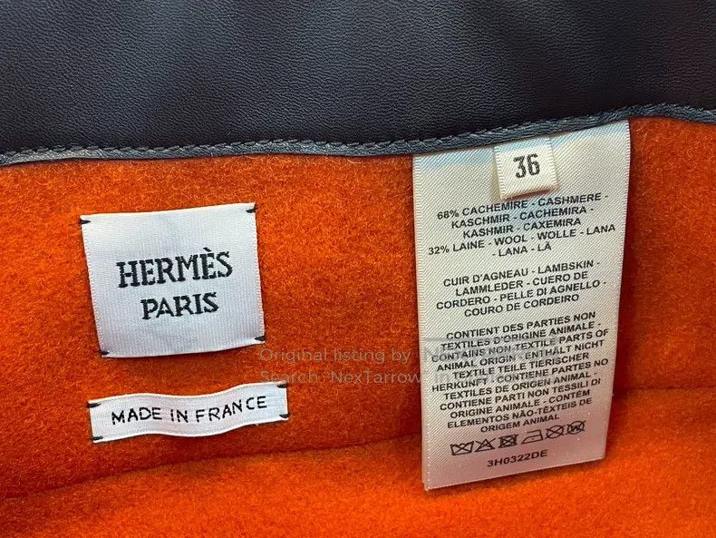 Hermes Hermes Double-faced cashmere and leather half-skirt Size 24" / US 00 / IT 34 - 3 Thumbnail