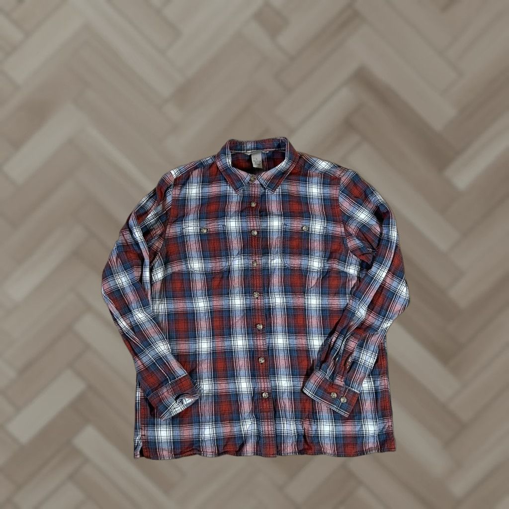 CO Duluth Trading Co Shirt Mens Large Red Blue White Multicolor Plaid Long Sleeve Collared Button-Up Pockets Size US L / EU 52-54 / 3 - 1 Thumbnail