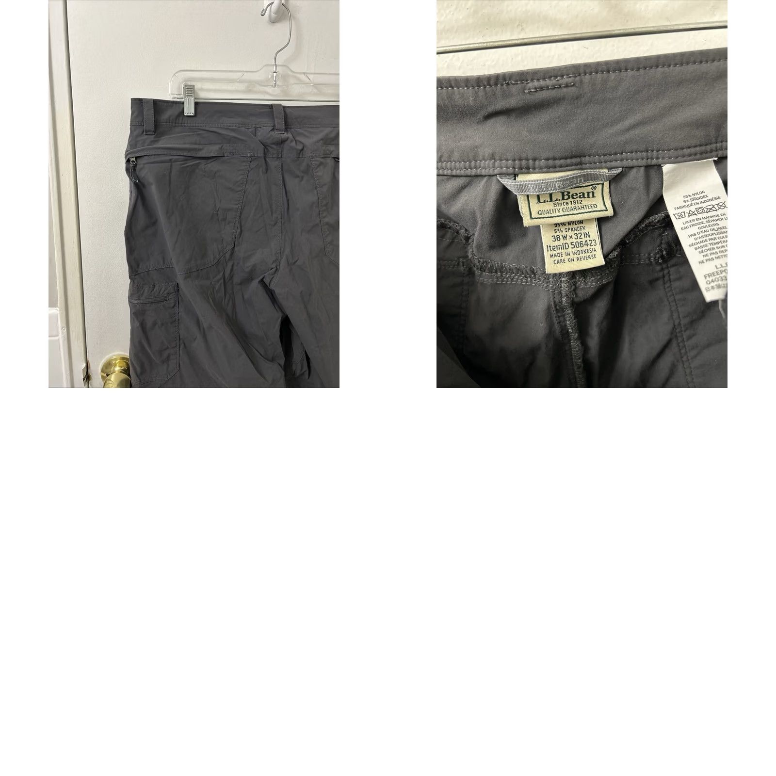 Vintage LL Bean Vista Trekking Pants Mens 38x32 Gray Zipper Convertible Quick Dry Cargo Pockets Outdoor 【XS? not included】 Size US 38 / EU 54 - 9 Thumbnail