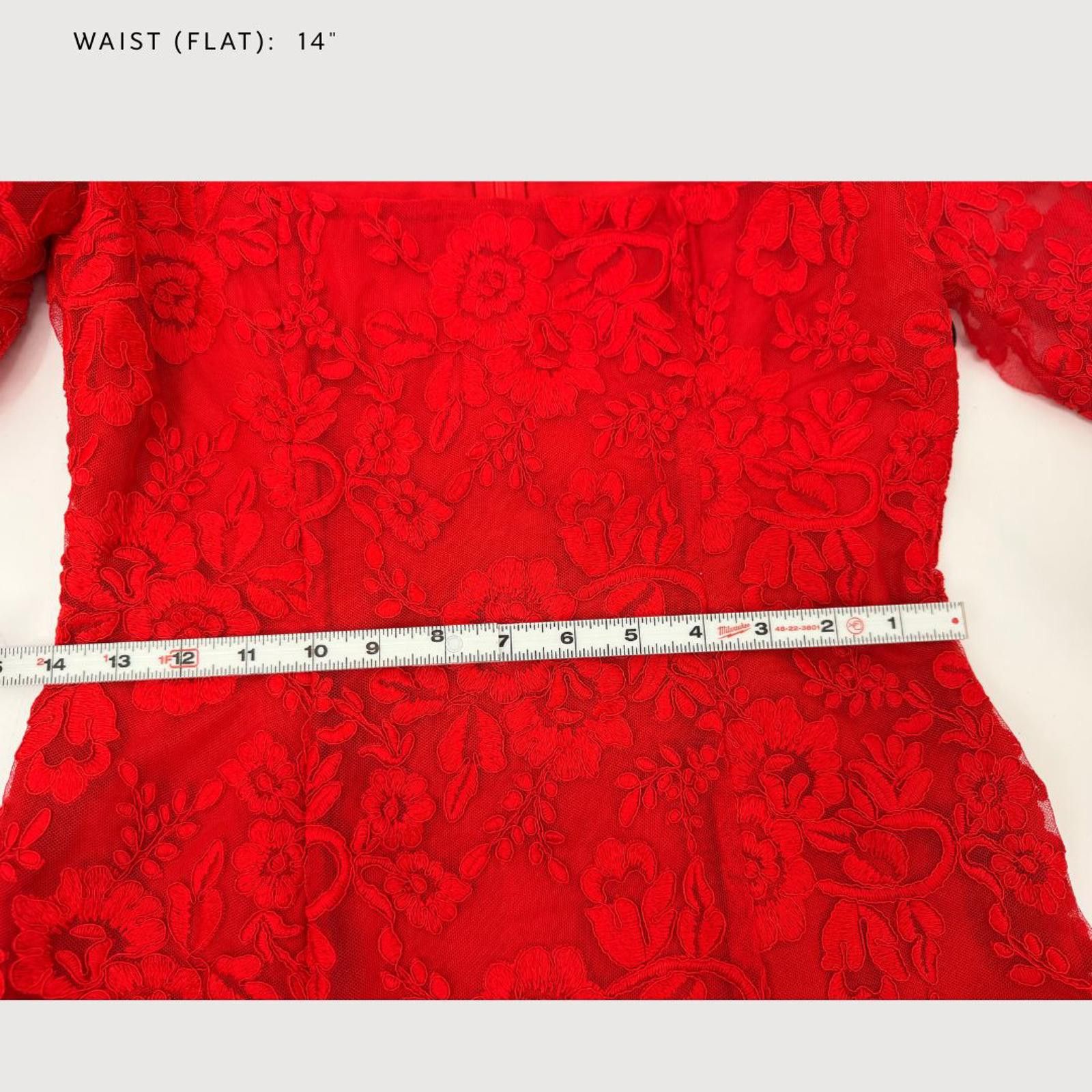 Other LPA NWT Tonia Lace Mini Dress Red Long Sleeve Size M Size M / US 6-8 / IT 42-44 - 7 Thumbnail