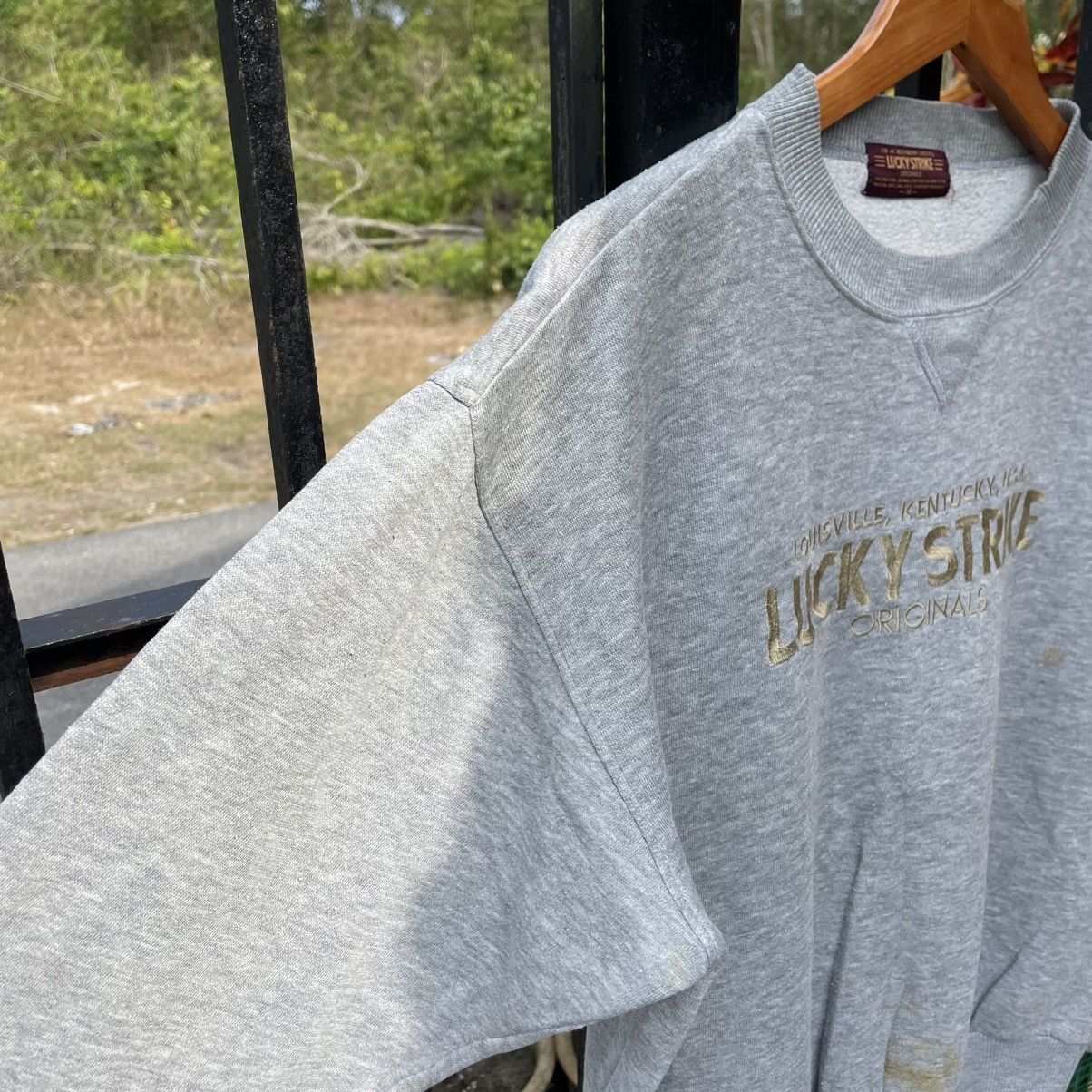 Sports Specialties 🔥Vintage 90s Lucky Strike Embroidered Spellout Sweatshirts Size US M / EU 48-50 / 2 - 7 Thumbnail