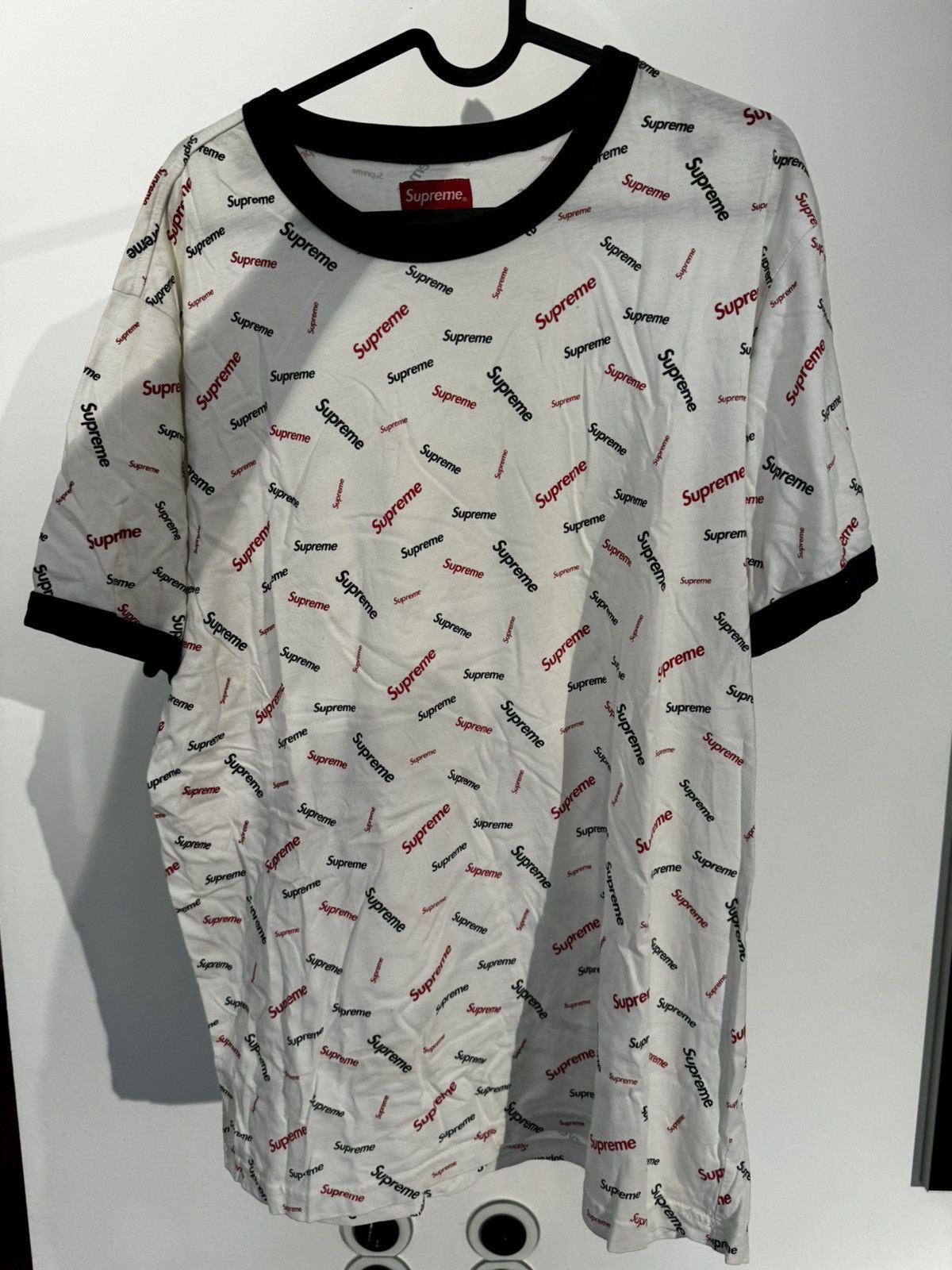 Supreme SS18 Scatter Ringer Tee White Size US L / EU 52-54 / 3 - 2 Thumbnail