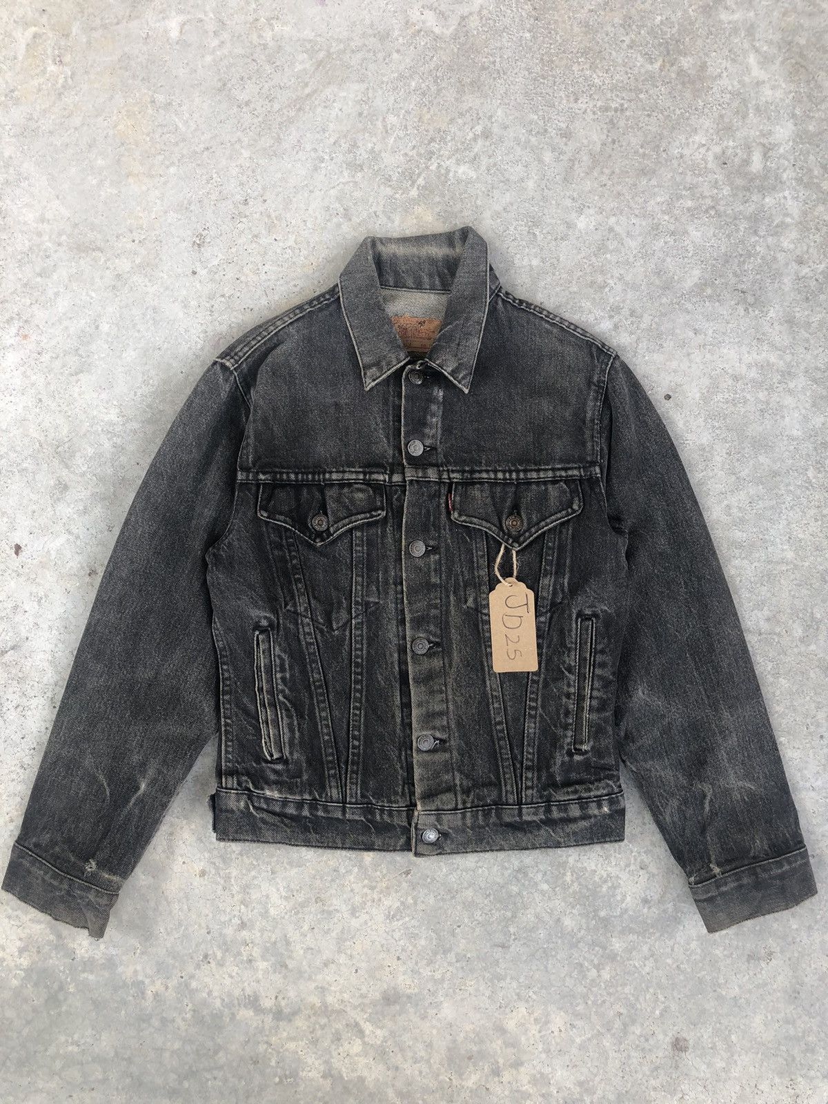 image of Levis x Made In USA Levi’S 80’S Denim Jacket Distressed Denim in Black, Men's (Size XS)