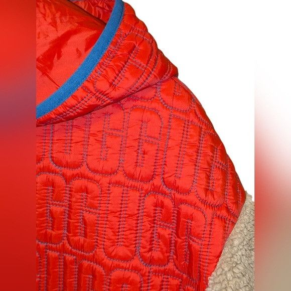 Ugg UGG Iggy Sherpa Half Zip Pullover L Orange Red Colorblock Size US L / EU 52-54 / 3 - 4 Thumbnail