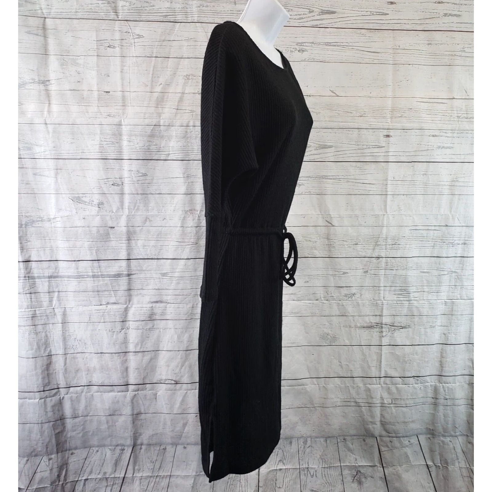 Vintage VINTAGE Cupcakes and Cashmere Womens Jenilee Rib Knit Dress XS Black Tie Waist Size XS / US 0-2 / IT 36-38 - 3 Thumbnail