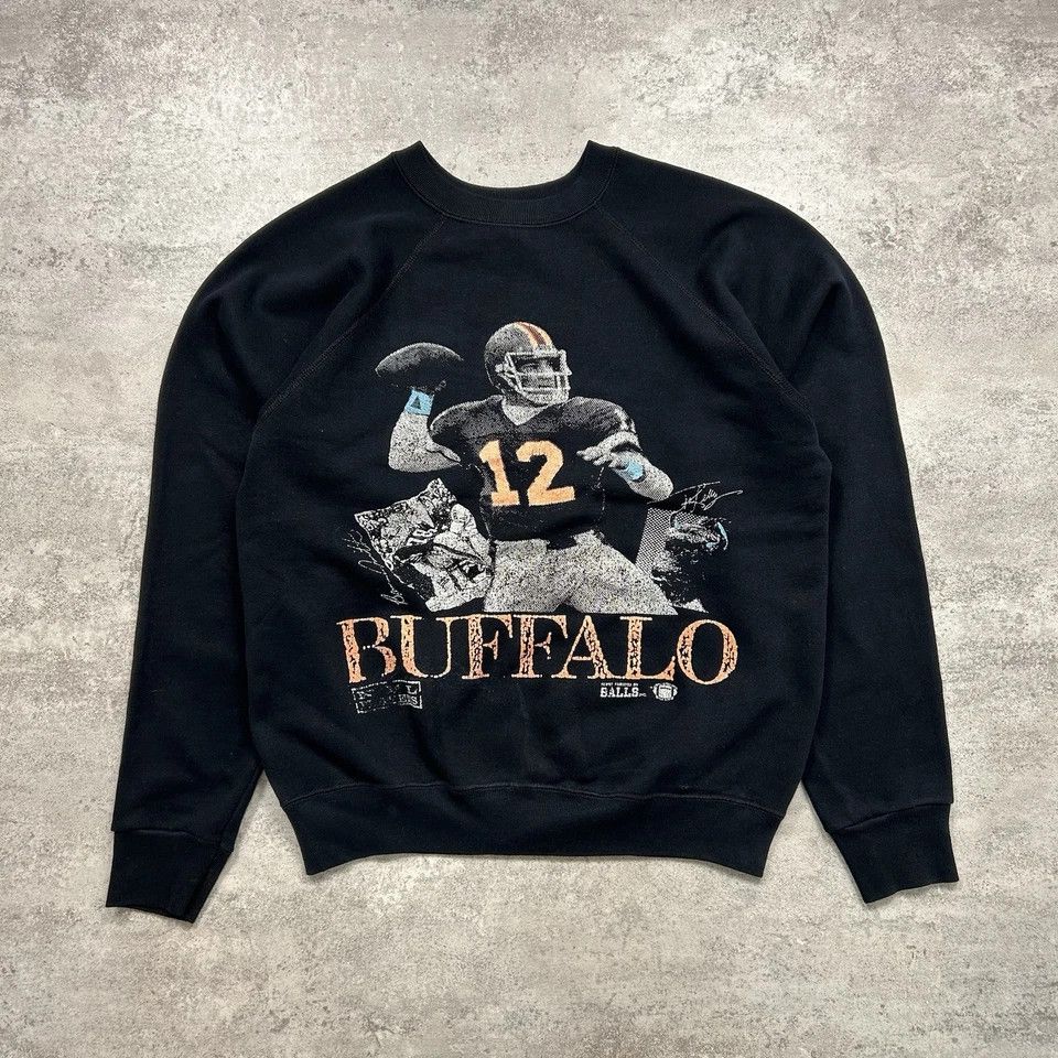 NFL × Vintage BUFFALO BILLS JIM KELLY CREWNECK SWEATSHIRT Sz M TULTEX Size US M / EU 48-50 / 2 - 1 Thumbnail
