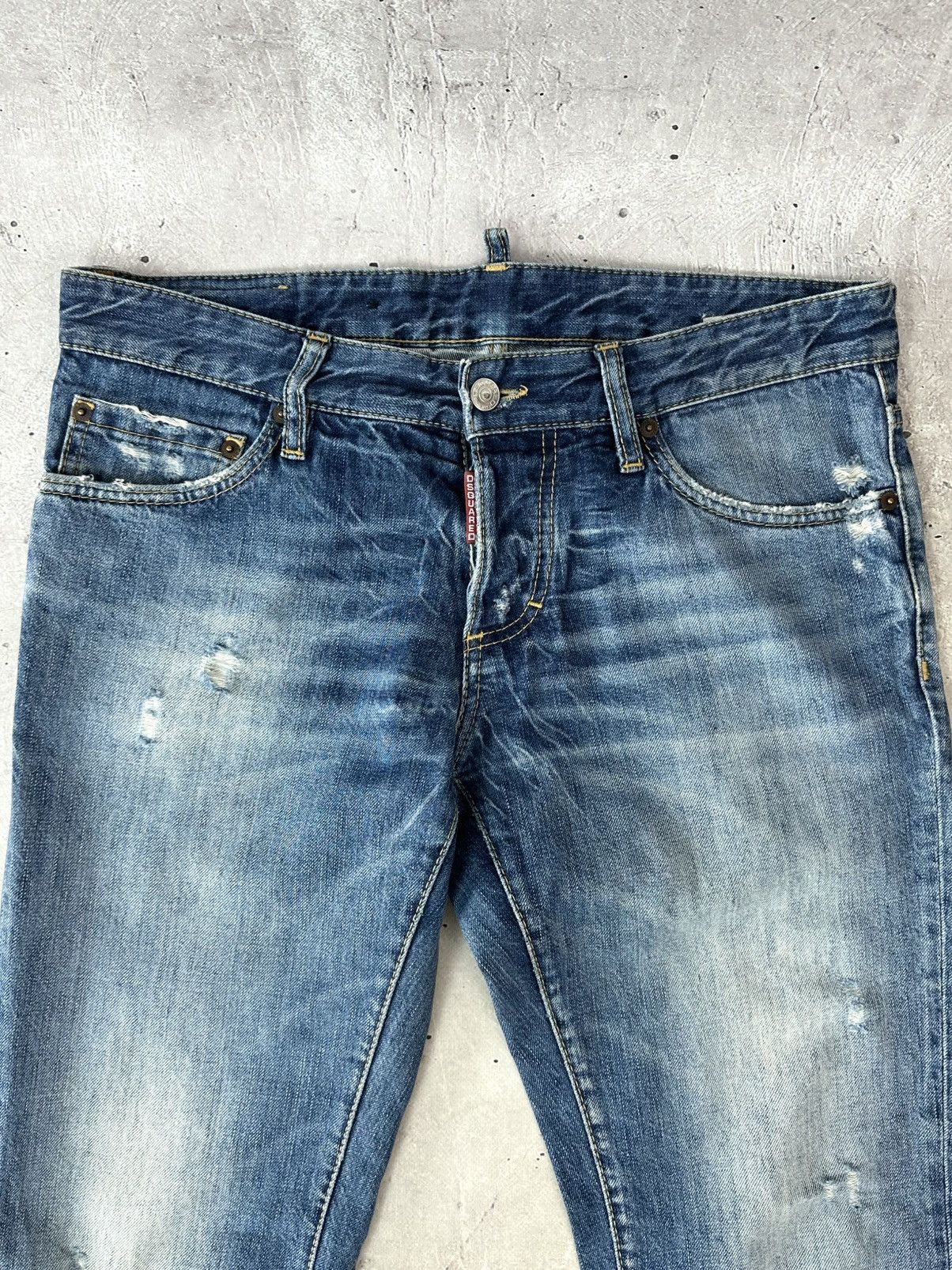 Dsquared2 Vintage Navy Blue Made In Italy Distressed Pants