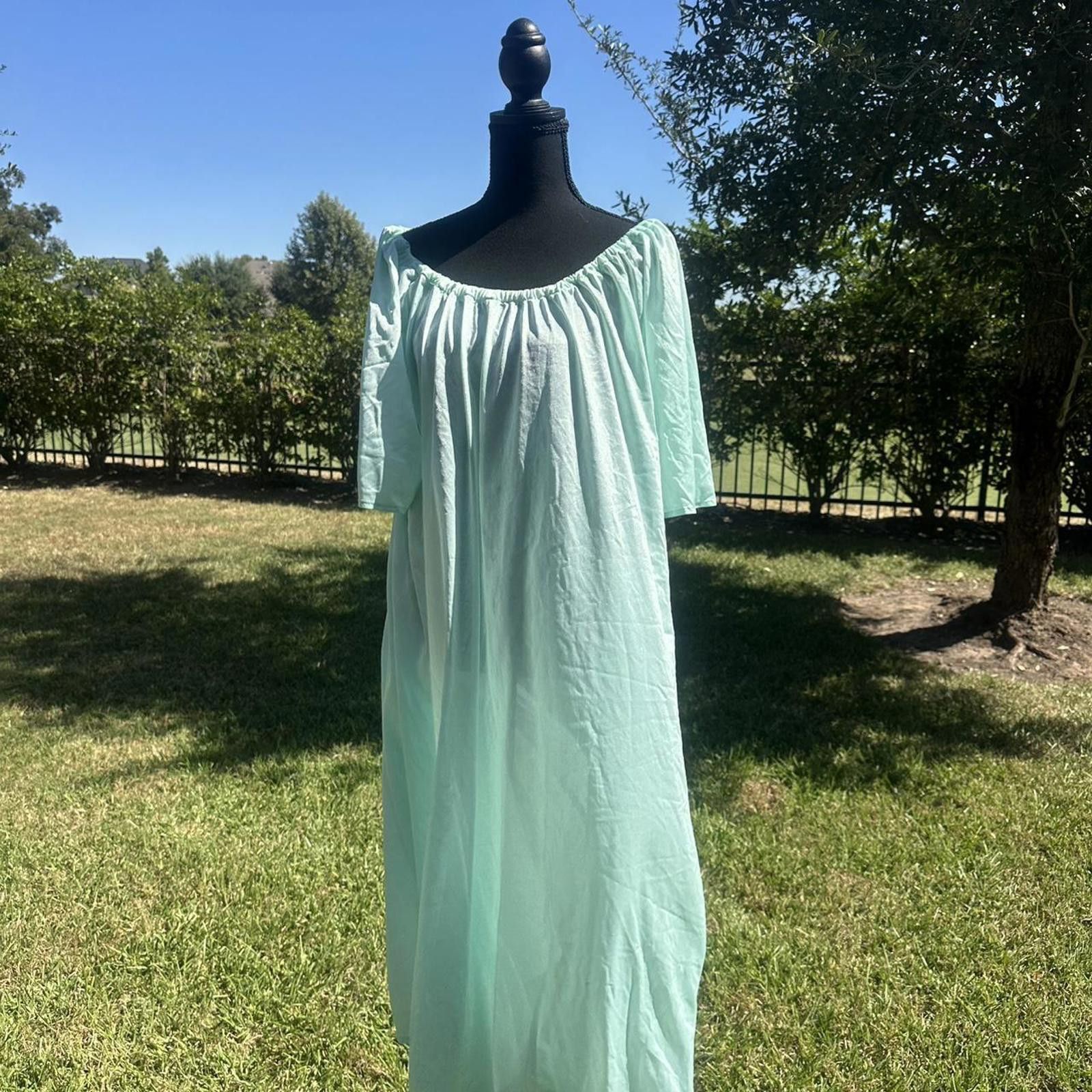 Other 60s Vintage | Sheer mint green Nightgown | Size M/L Size ONE SIZE - 1 Thumbnail