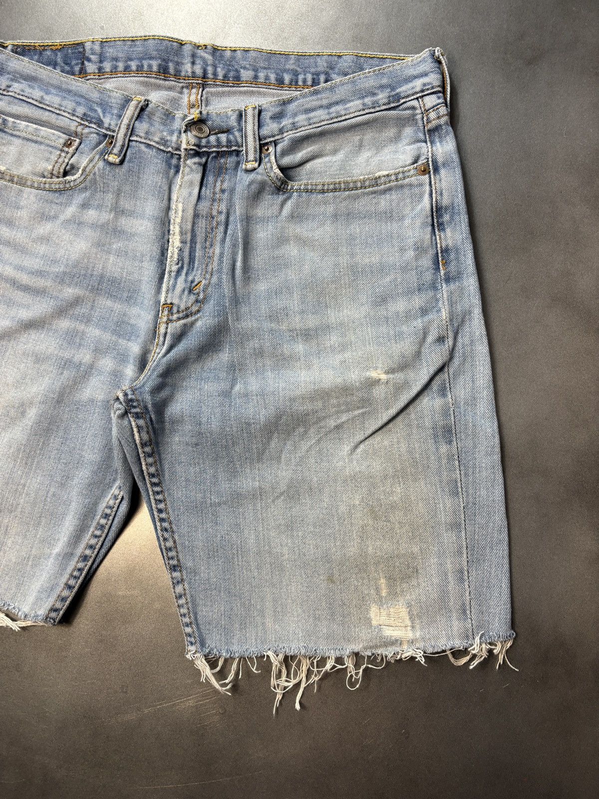 Levi's Levis Jean Shorts Cut Off Jorts Raw Hem Blue Denim Jeans 34 Size US 32 / EU 48 - 7 Thumbnail