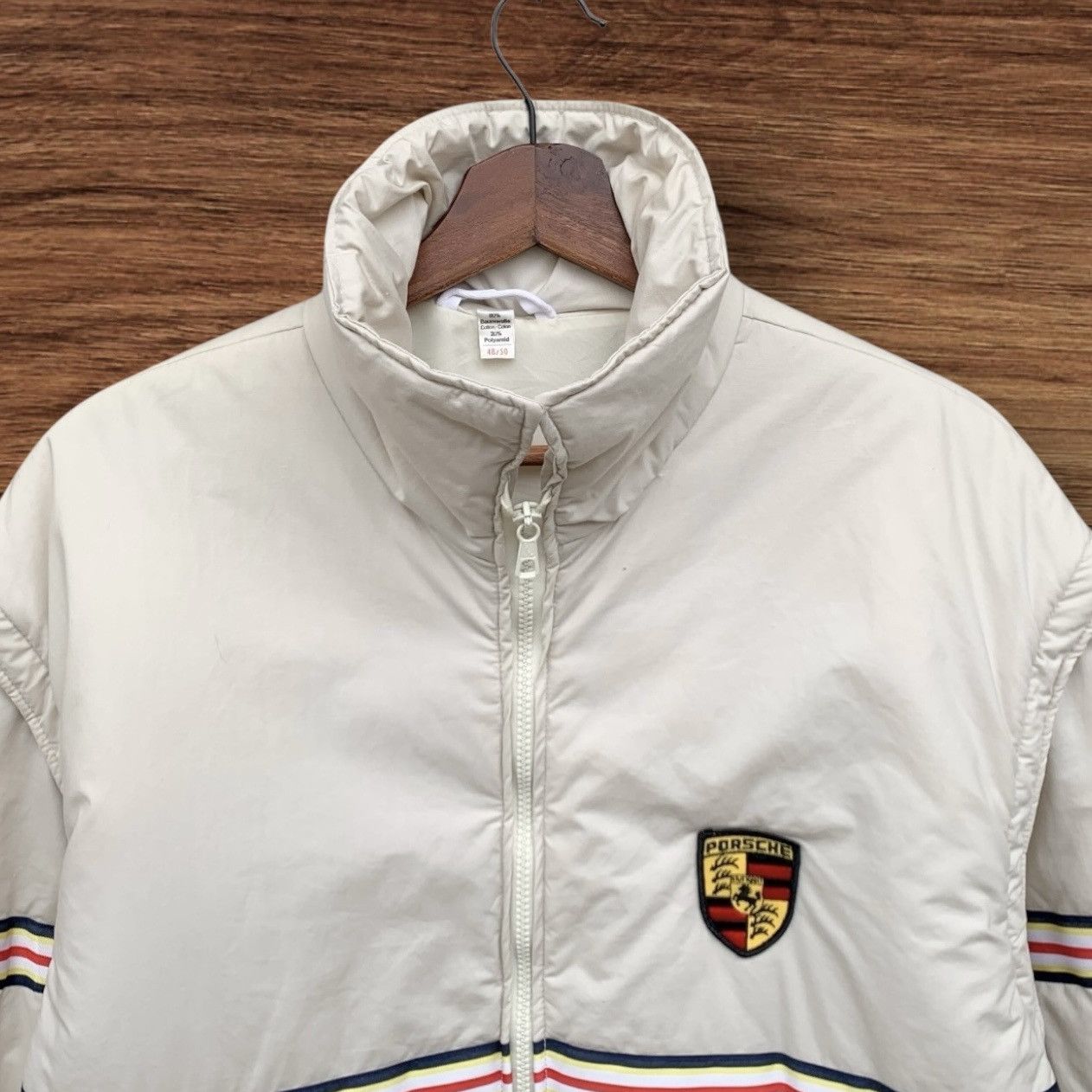 Porsche Design VINTAGE 1980s ROTHMAN PORSCHE ZIPPER JACKET CREAM Size US L / EU 52-54 / 3 - 6 Thumbnail