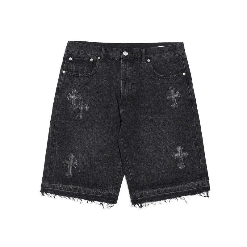 Japanese Brand × Jean Embroidered Washed Cross Straight Shorts Size US 34 / EU 50 - 1 Thumbnail