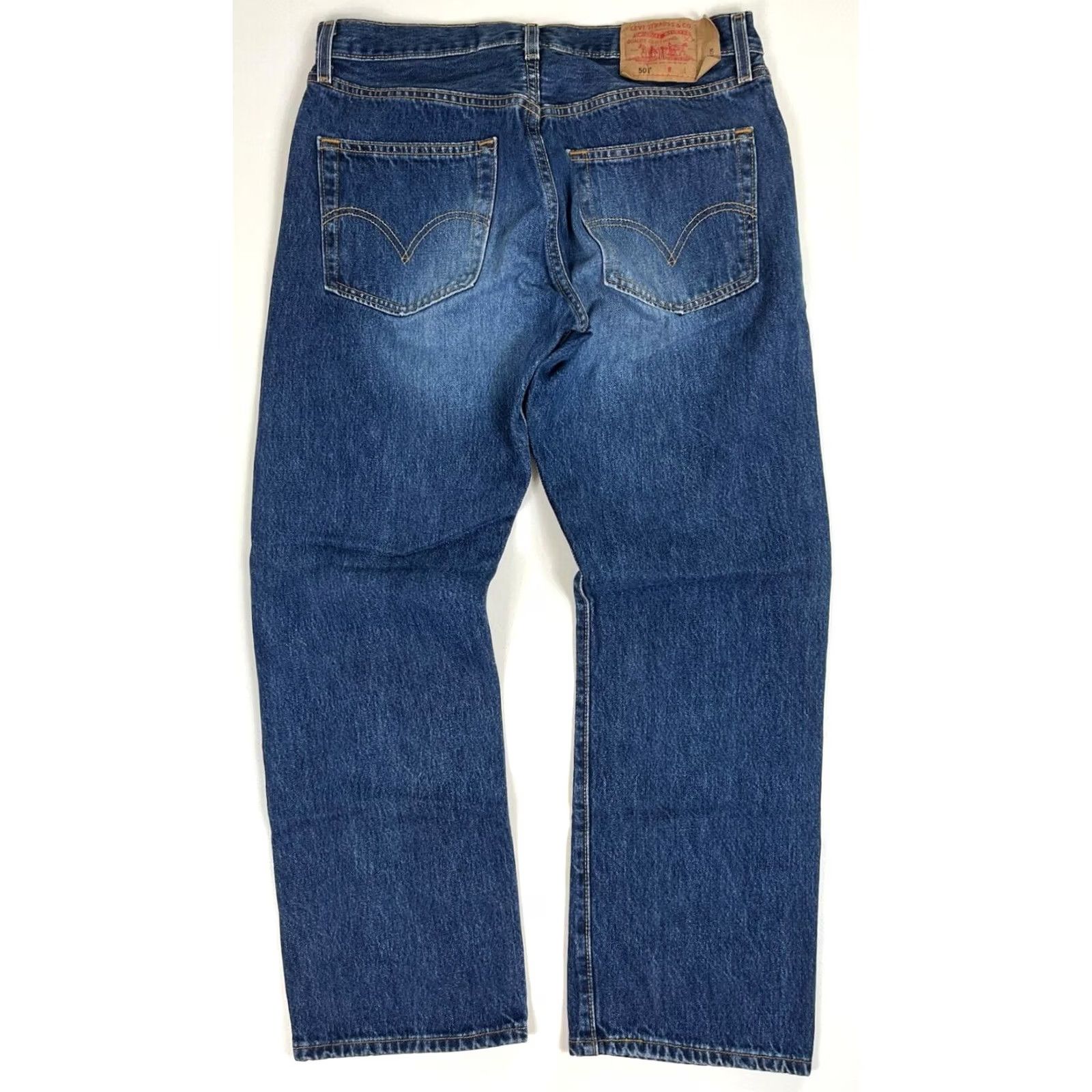 Levi's VINTAGE Levi's 501 Jeans Men's Medium Wash 33x30 90s Blue Denim Straight 5-Pocket Mens Size US 33 - 2 Thumbnail
