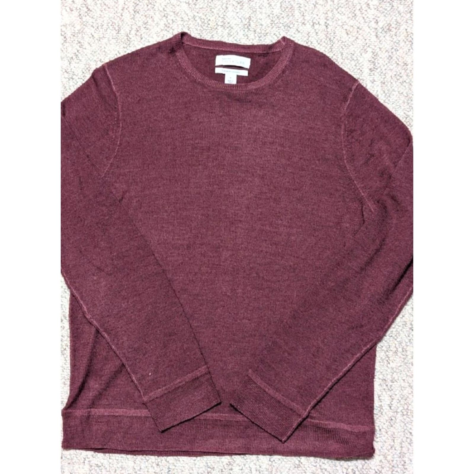 Nordstrom NORDSTROM lightweight Merino Wool sweater M burgundy crewneck Men Size US M / EU 48-50 / 2 - 8 Thumbnail