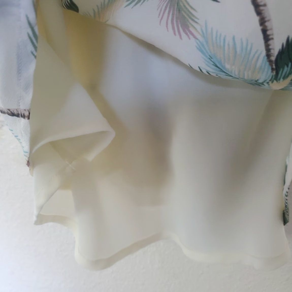 VINTAGE Le Superbe Silk Top Lined Club Tropicana Coconut Palm Trees Tank Side Zip Sz 8