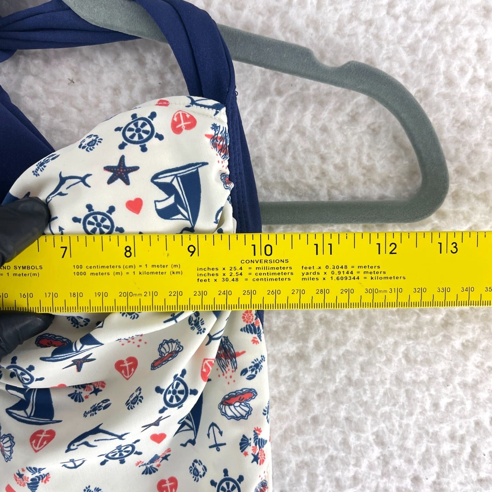 Nautica Girl Howdy Nautical Ruched Halter One Piece Swimsuit Womens Size 6 White USA Size ONE SIZE - 4 Thumbnail