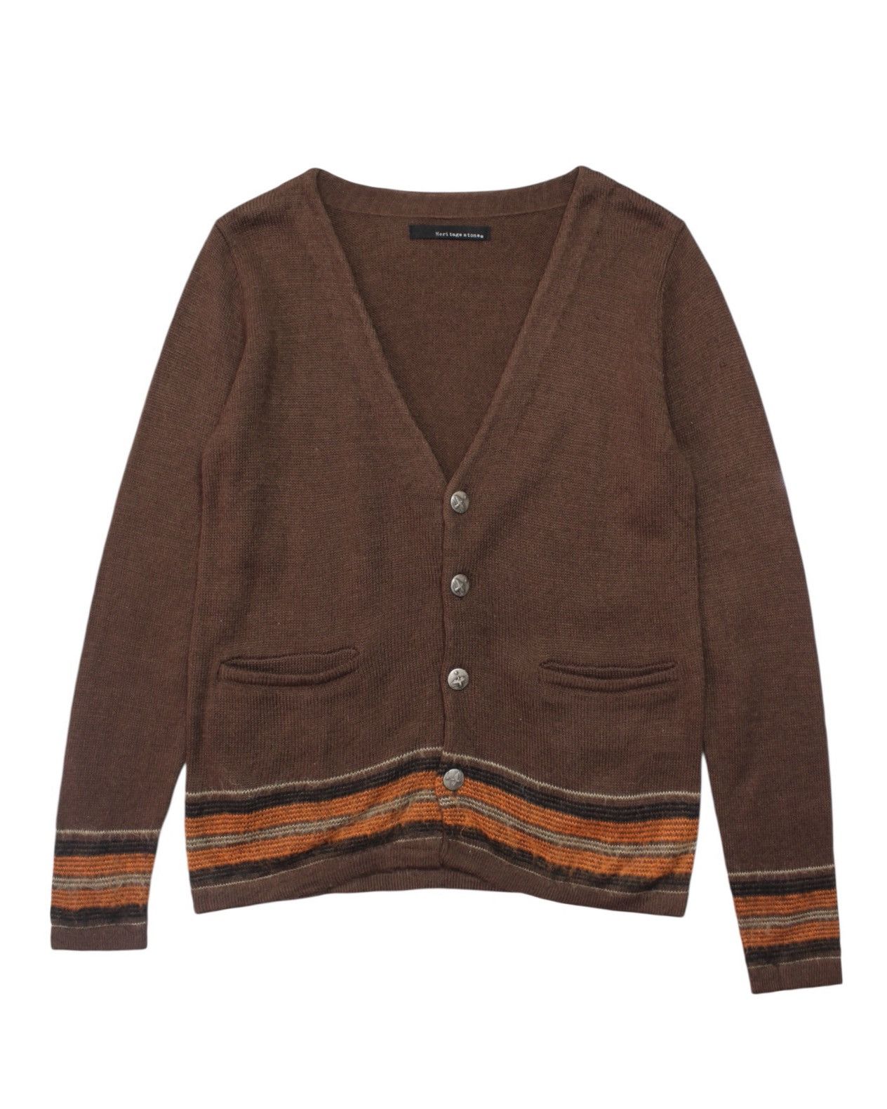 Hysteric Glamour 2000S HERITAGE STONE STRIPED HEM KNIT CARDIGAN Size US M / EU 48-50 / 2 - 1 Thumbnail