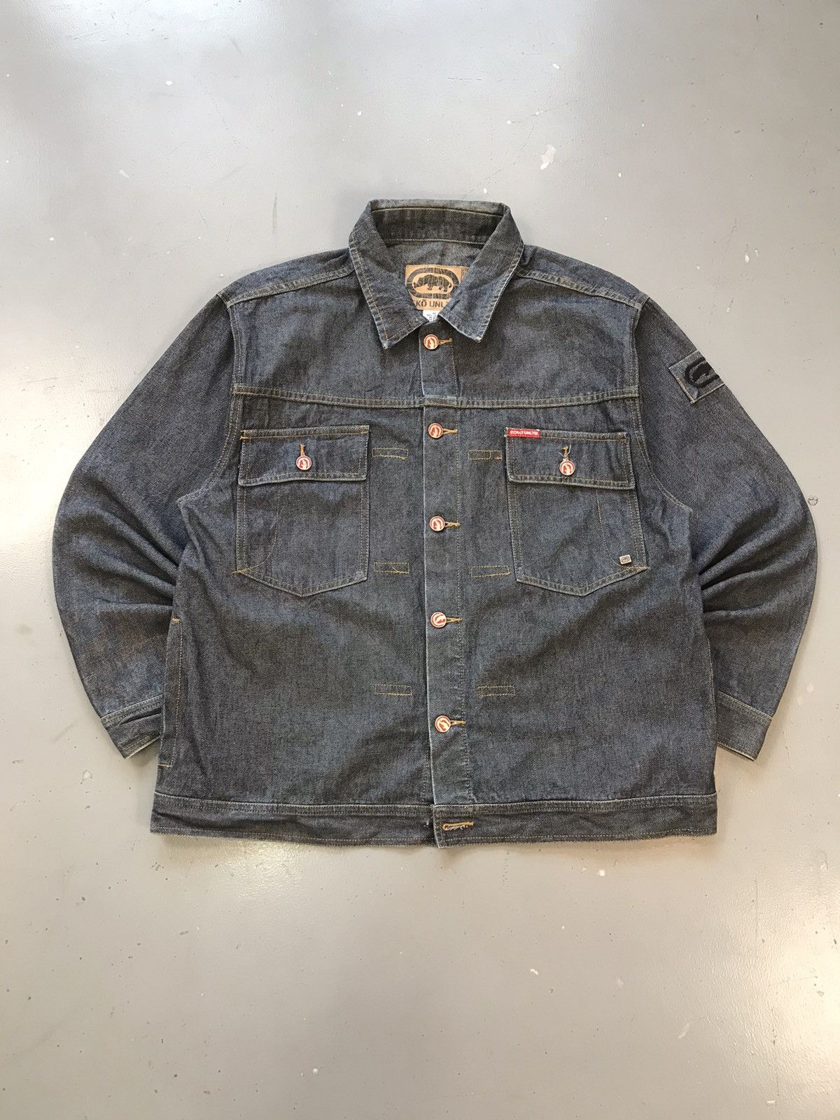 Ecko Unltd. × Vintage Vintage Ecko UNLTD SpellOut printed denim jacket Size US M / EU 48-50 / 2 - 1 Thumbnail
