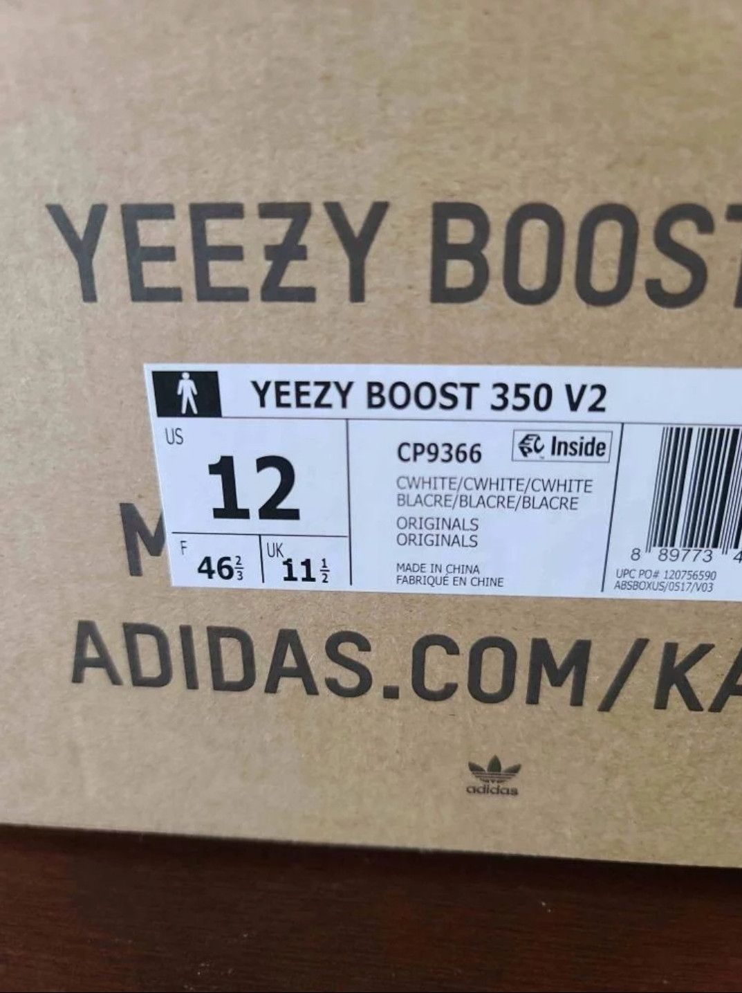 Adidas Yeezy Boost 350 V2 Cream/Triple white Size US 12 / EU 45 - 3 Thumbnail